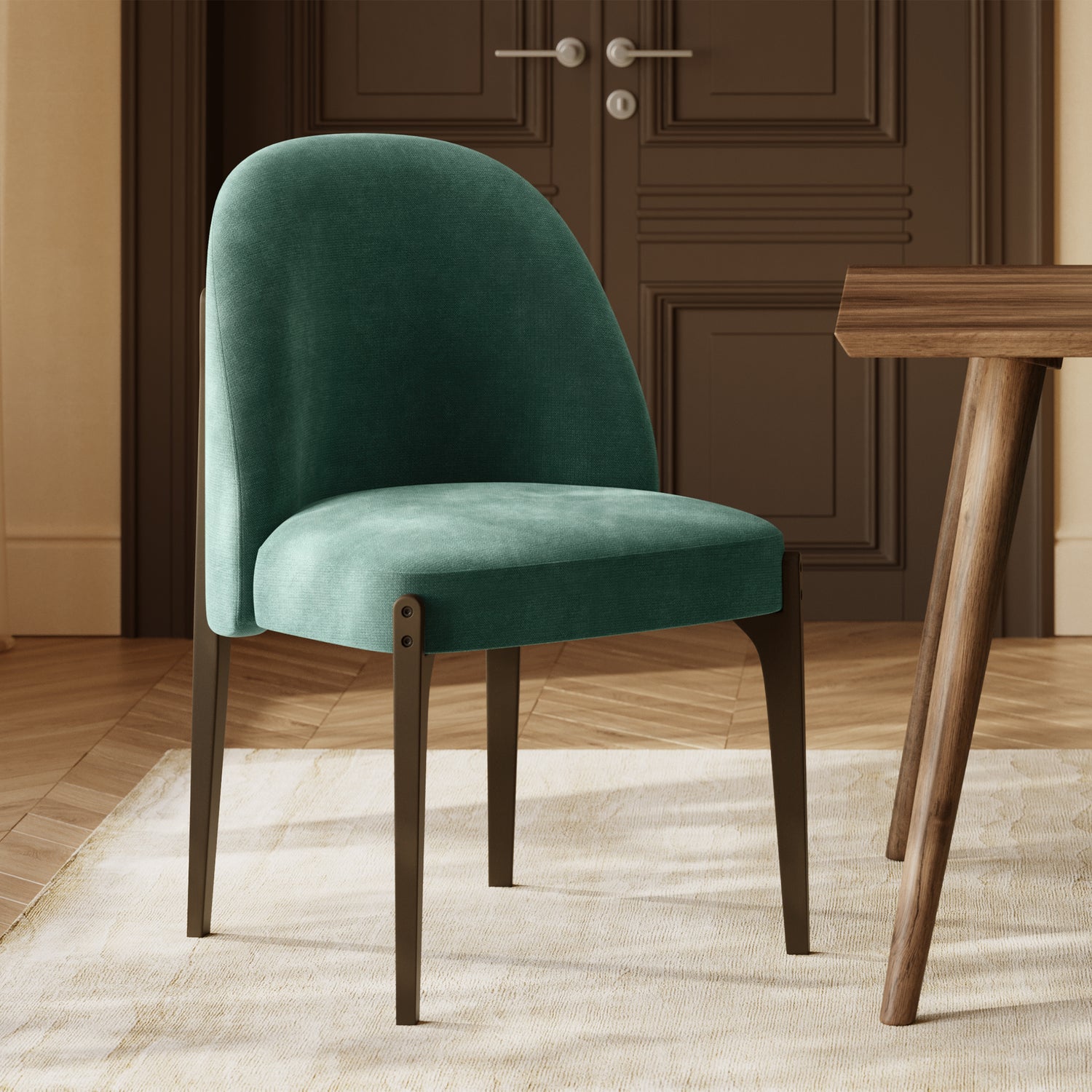 Pietta Dining Chair | Heathered Teal | Set of 2 lifestyle_image