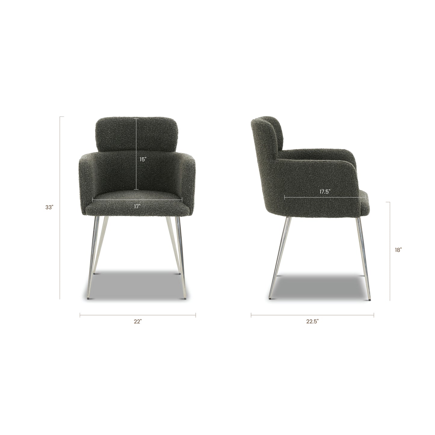 Atlas Dining Armchair | Juniper Green Boucle | Set of 2