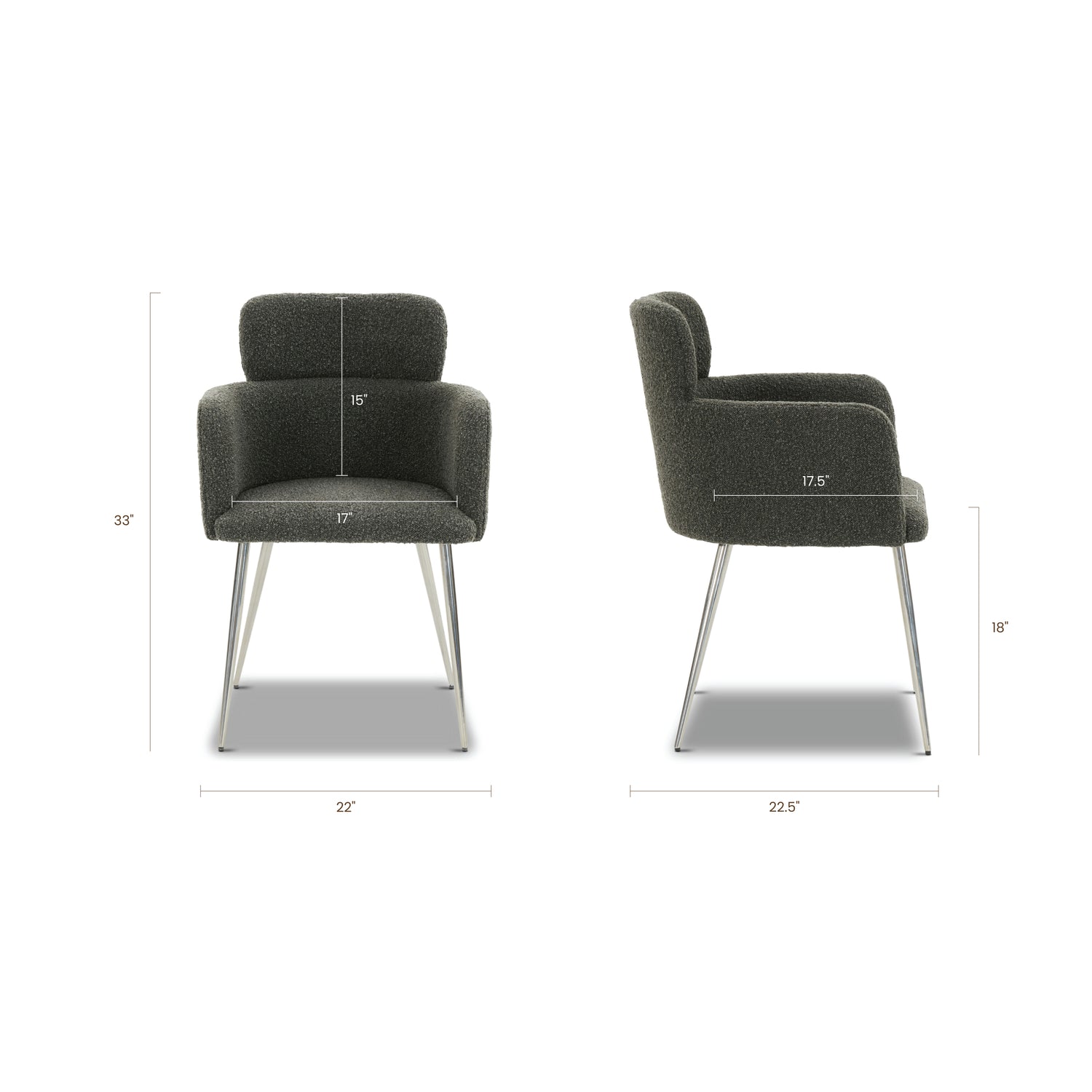 Atlas Dining Armchair | Juniper Green Boucle | Set of 2 