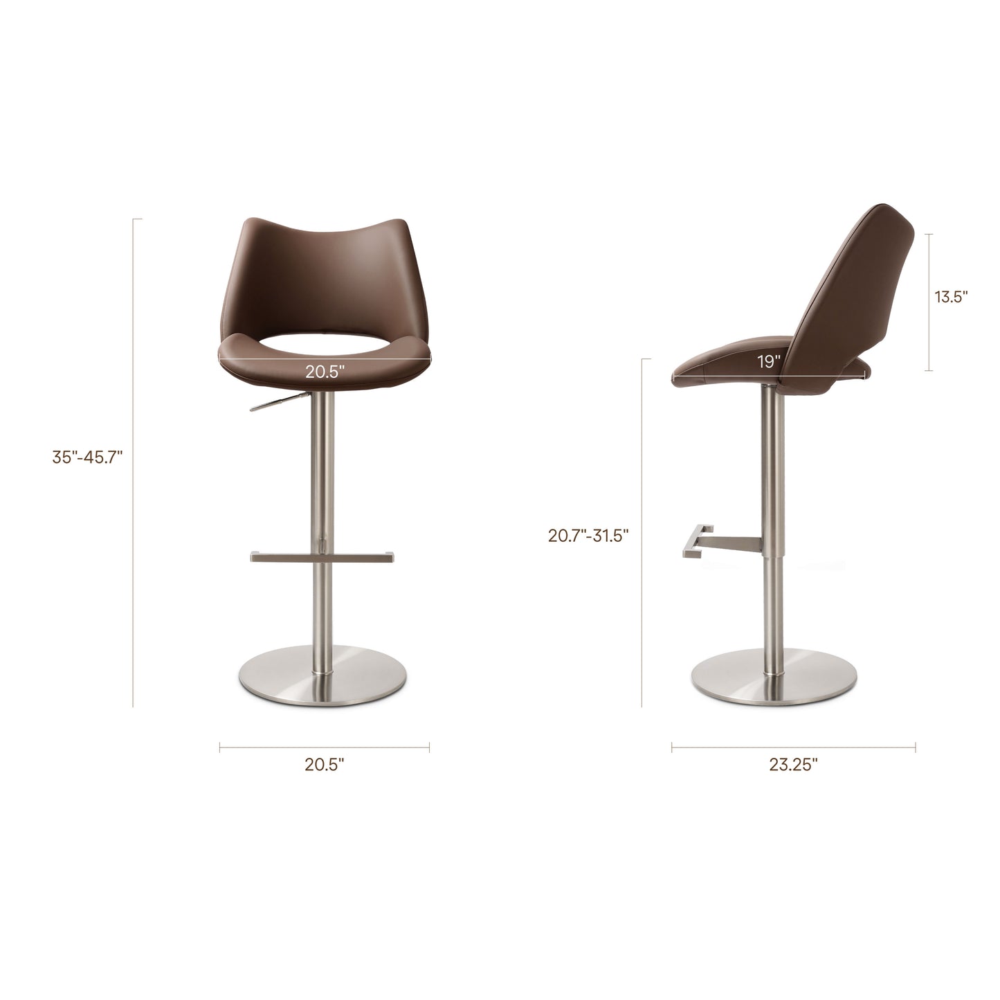 Sola Counter Stool | Mink Brown