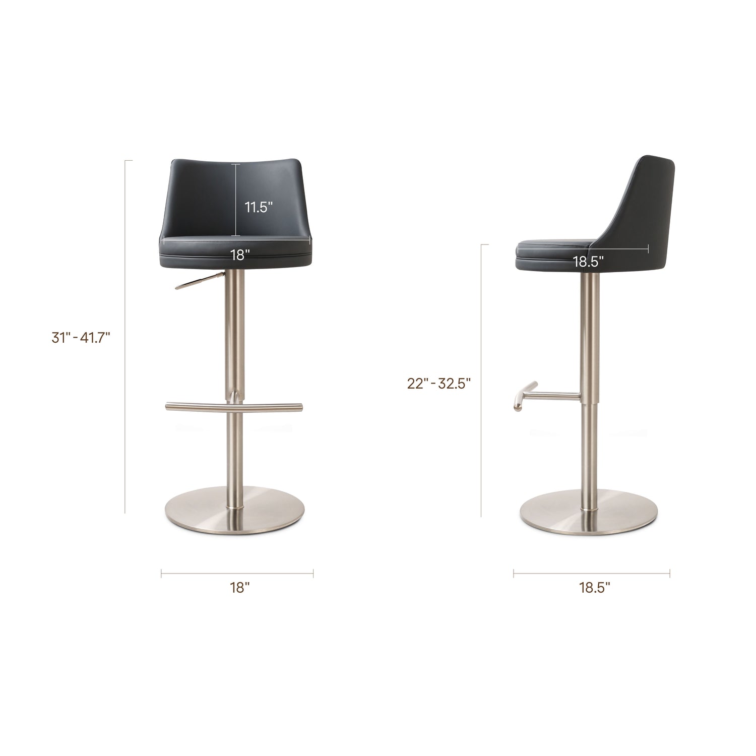 Yark Counter Stool | Black 
