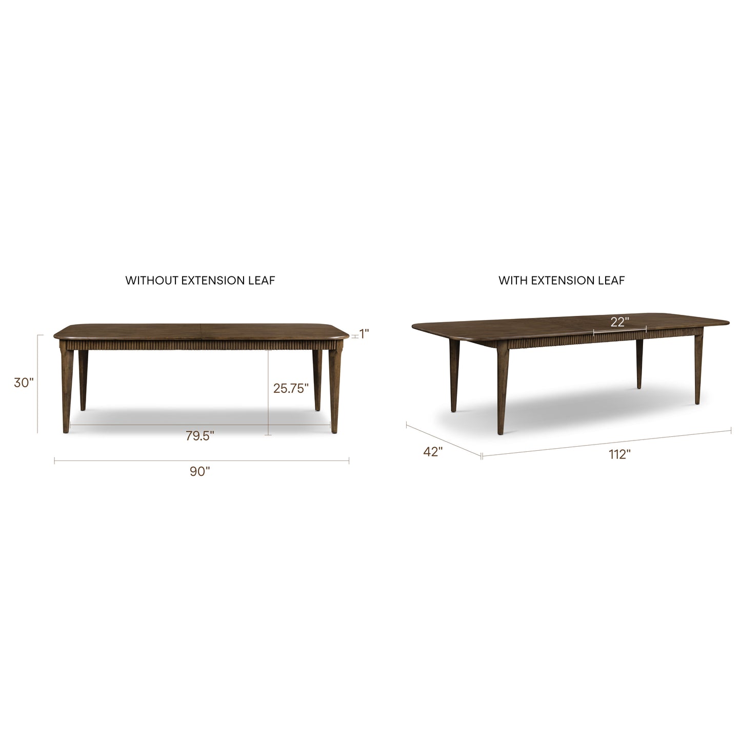 Deja Extension Dining Table (90" - 112") | Tundra Brown