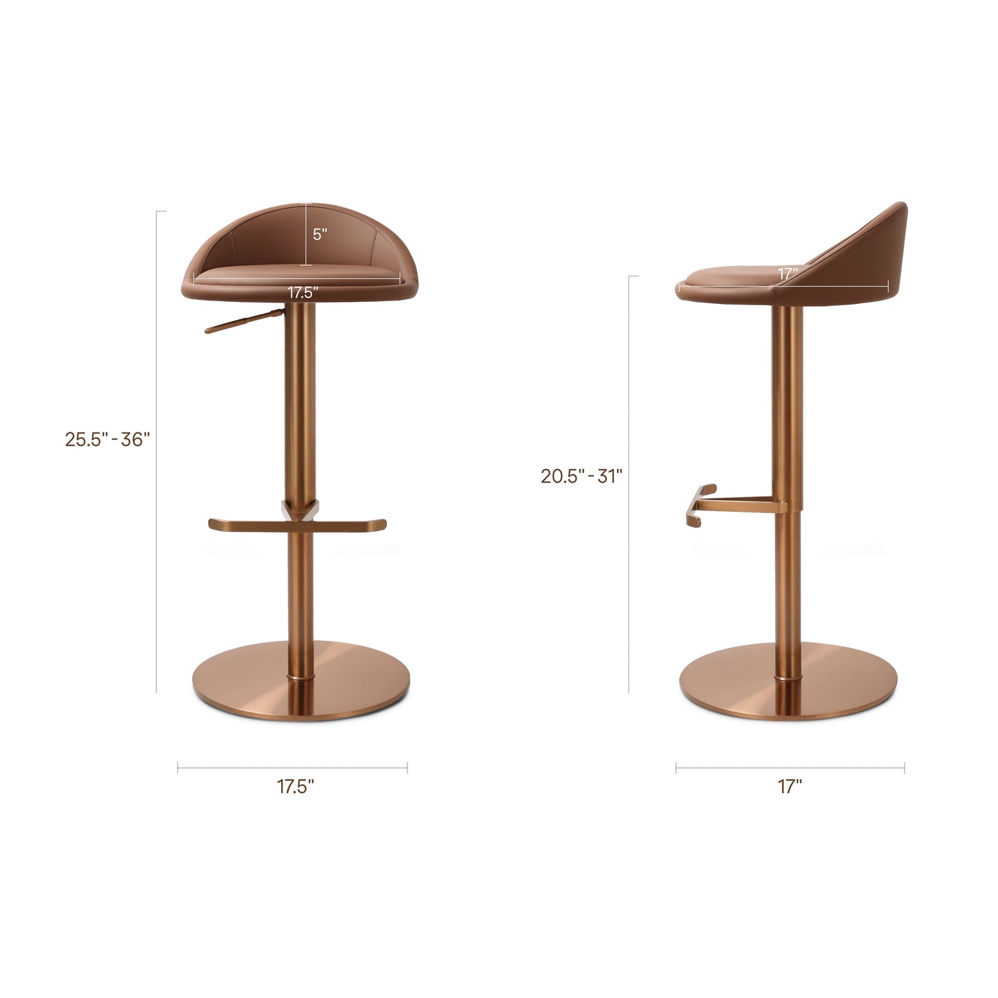 Vito Counter Stool | Cinnamon Brown
