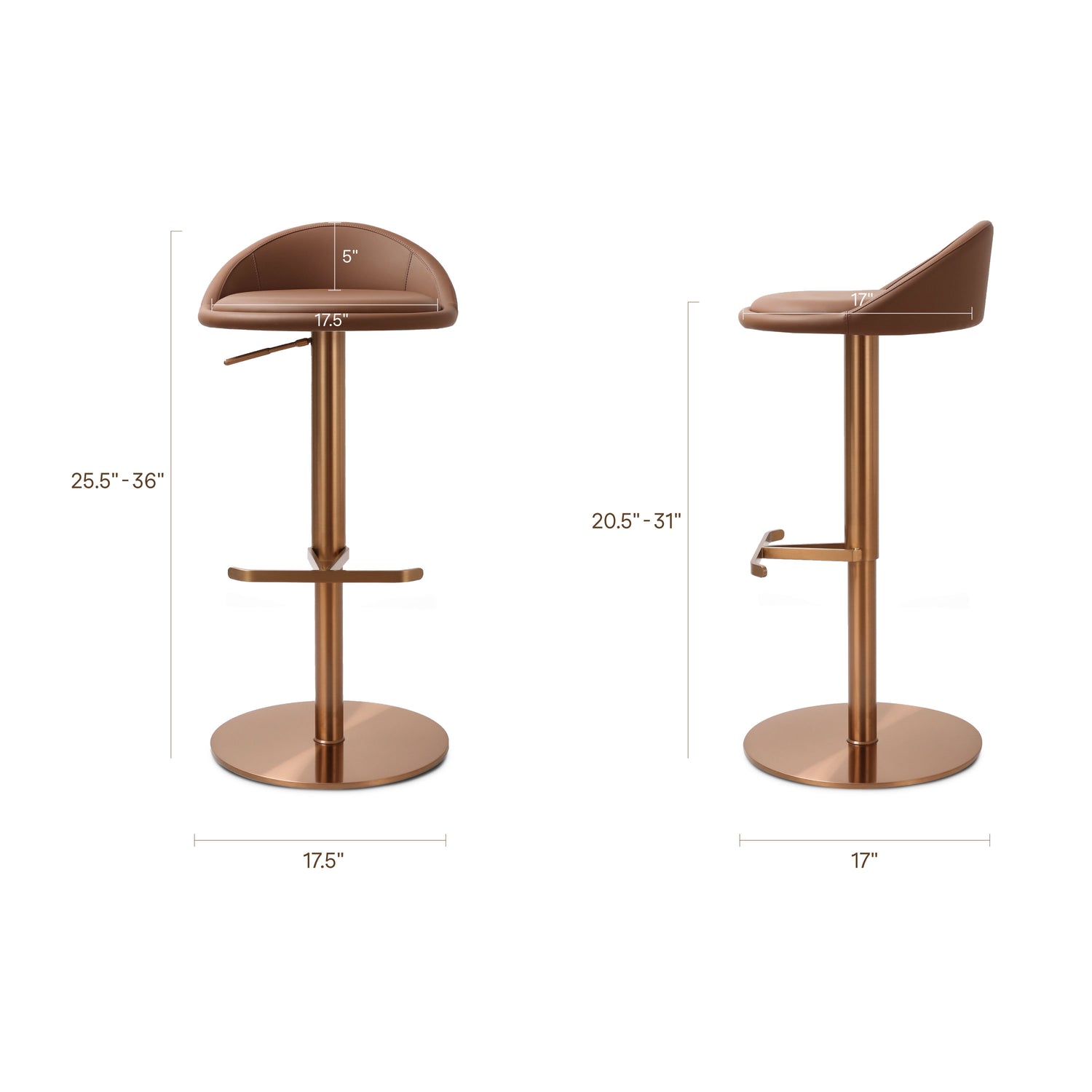 Vito Counter Stool | Cinnamon Brown 