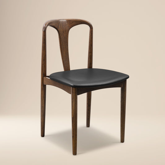 Arco Leather Dining Chair | Walnut/Black