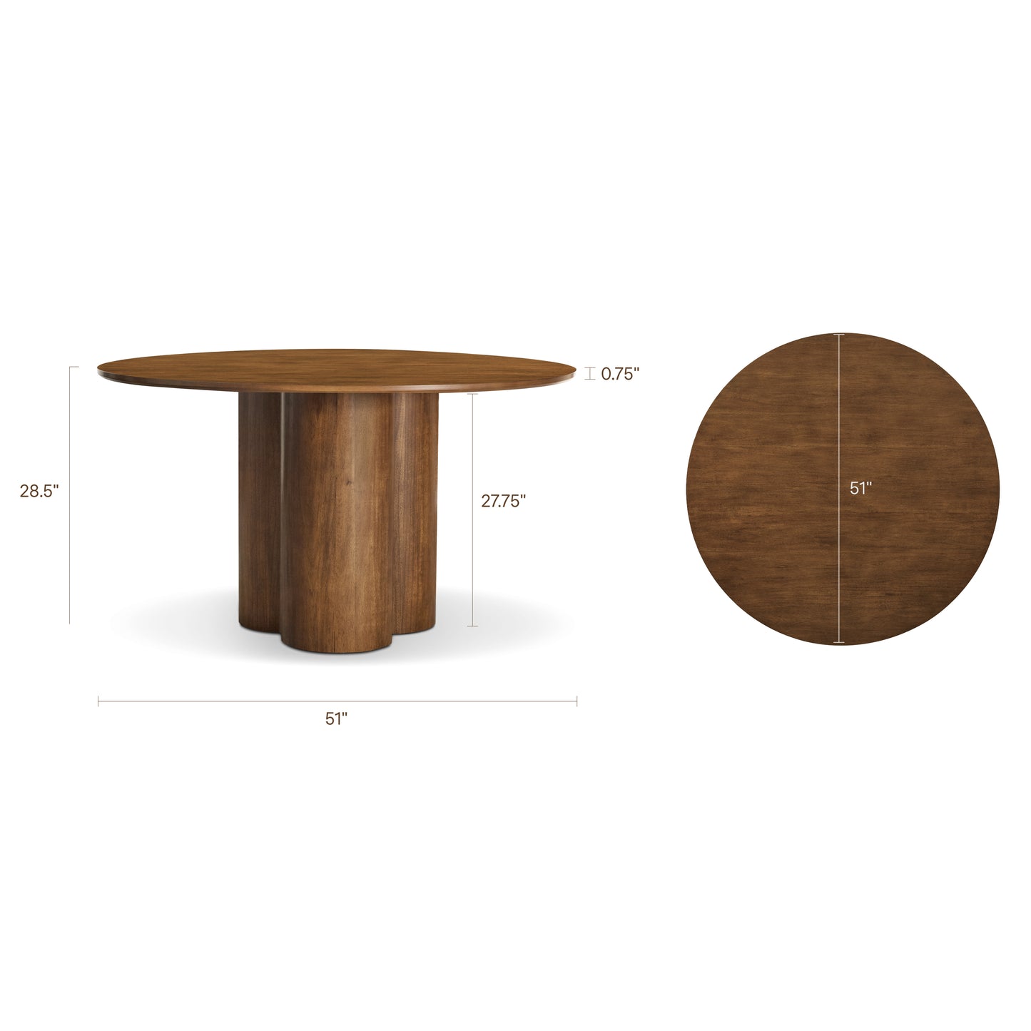 Triven 51" Dining Table | Walnut