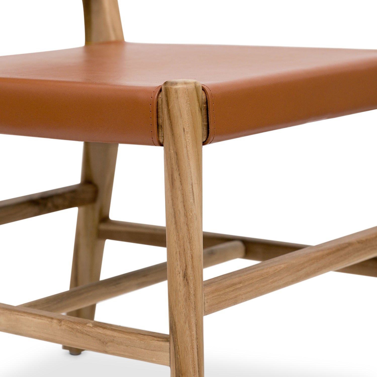 Riavolo Teak & Leather Dining Chair | Fauve Tan 