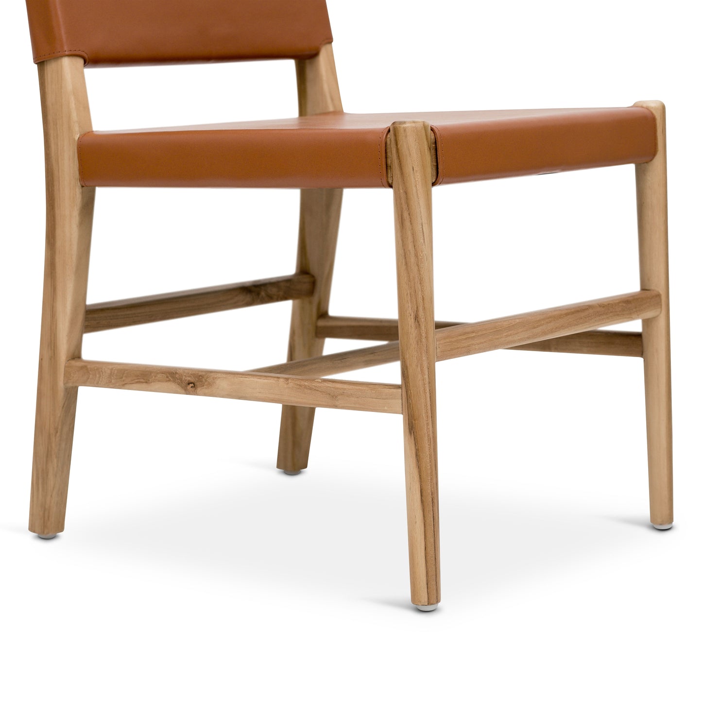 Riavolo Teak & Leather Dining Chair | Fauve Tan