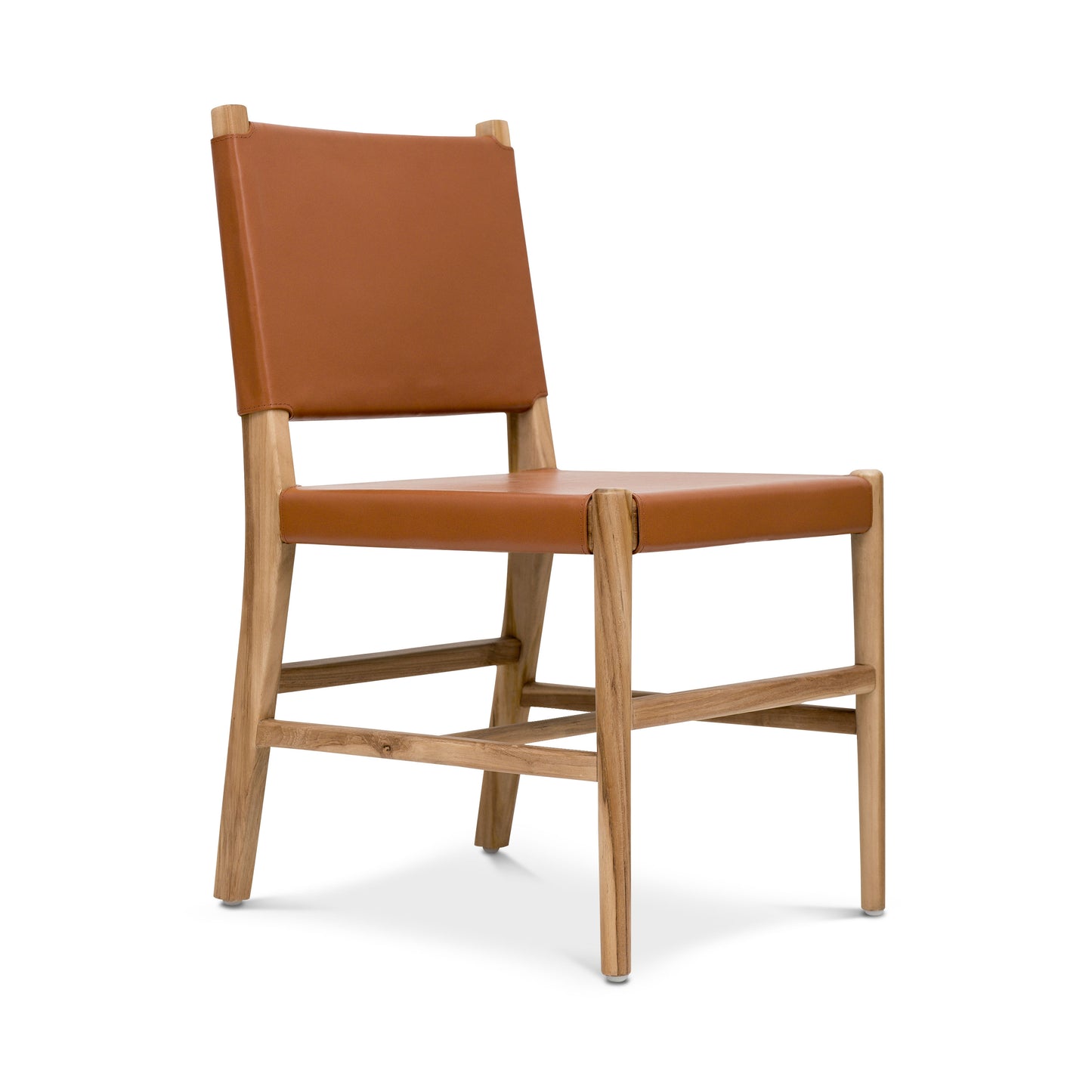 Riavolo Teak & Leather Dining Chair | Fauve Tan