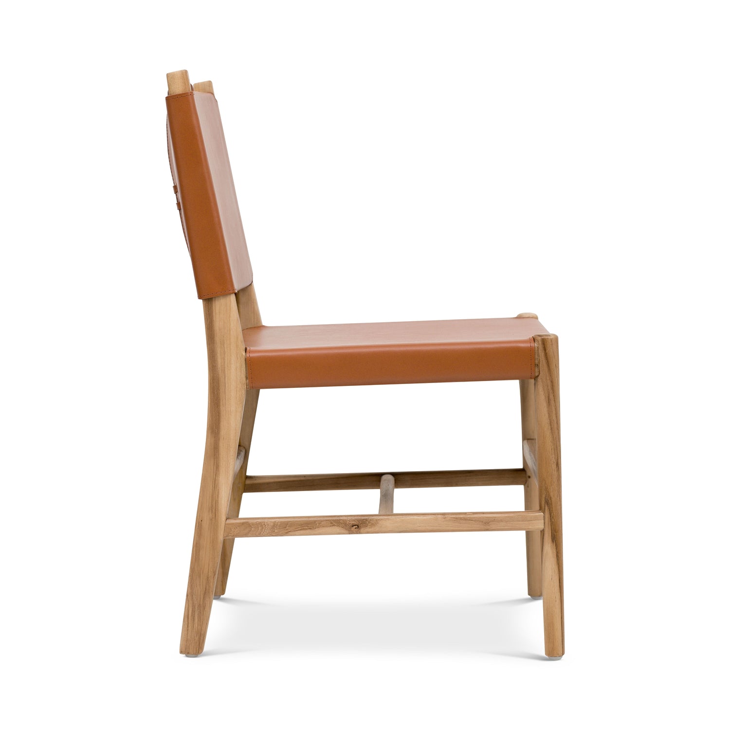 Riavolo Teak & Leather Dining Chair | Fauve Tan 