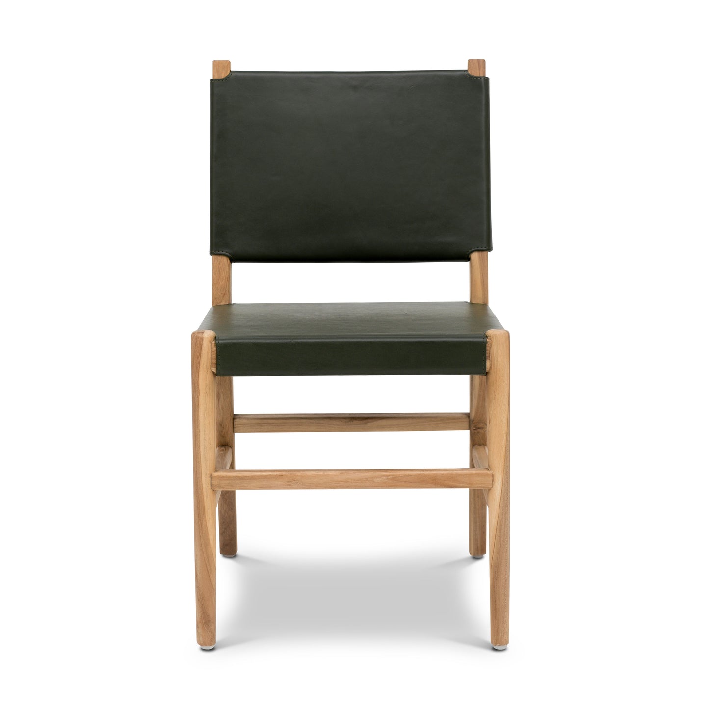 Riavolo Teak & Leather Dining Chair | Hunter Green