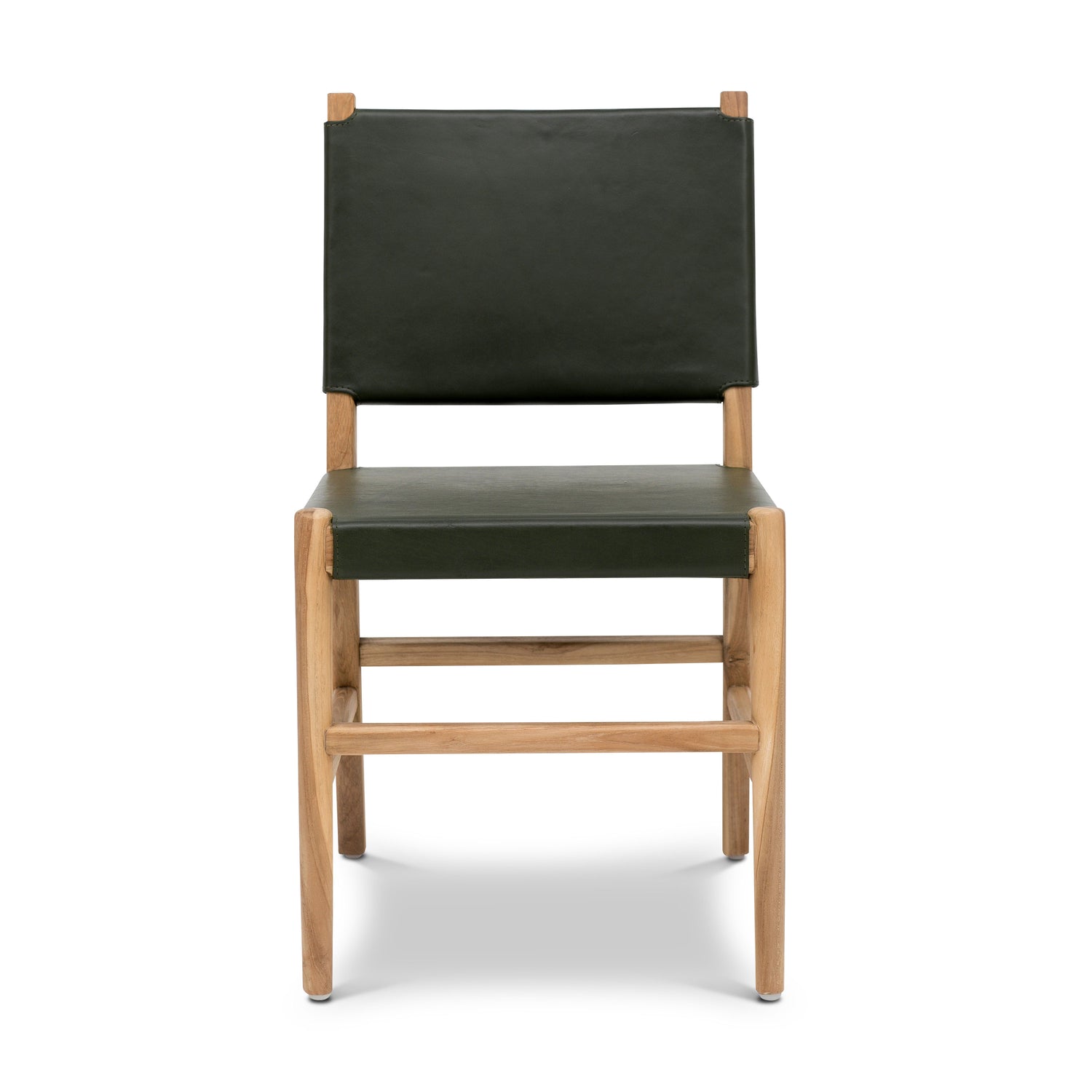 Riavolo Teak & Leather Dining Chair | Hunter Green 