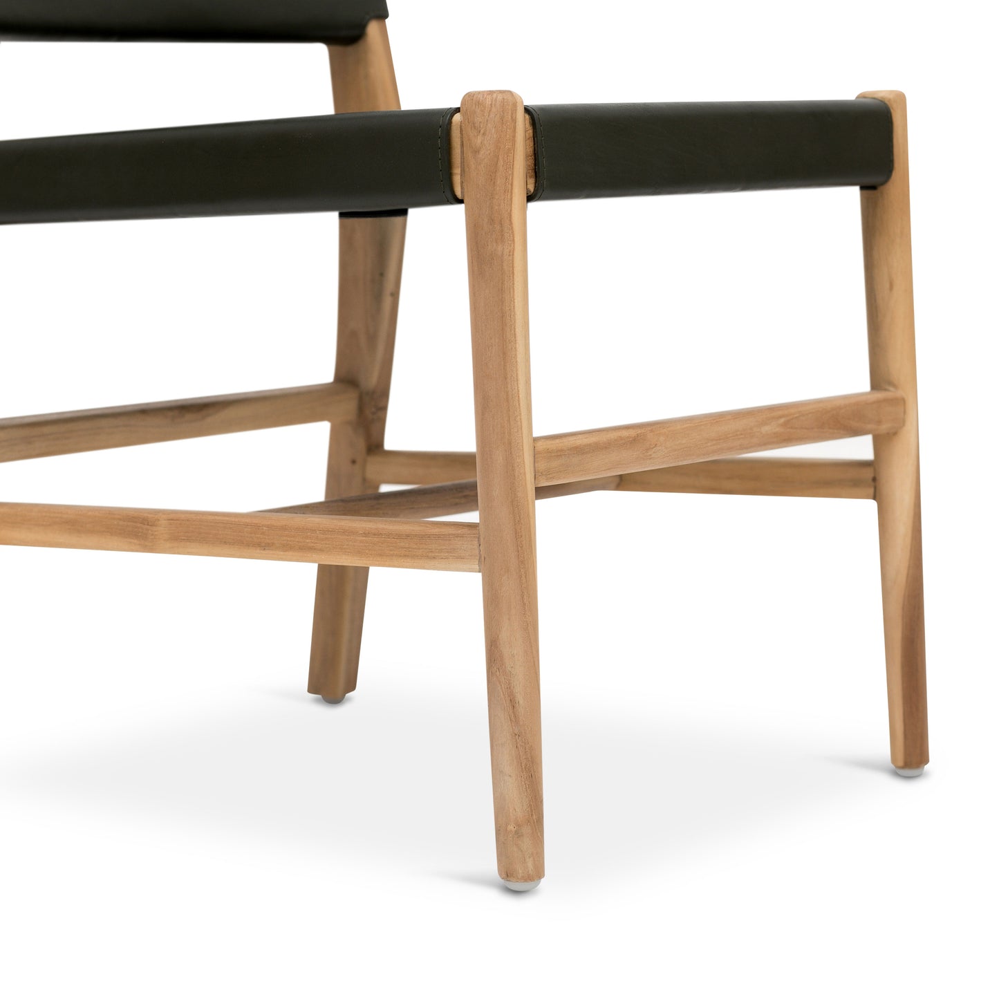 Riavolo Teak & Leather Dining Chair | Hunter Green