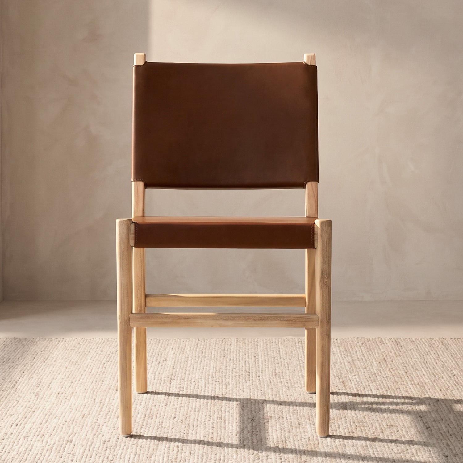Riavolo Teak & Leather Dining Chair | Molten Brown 