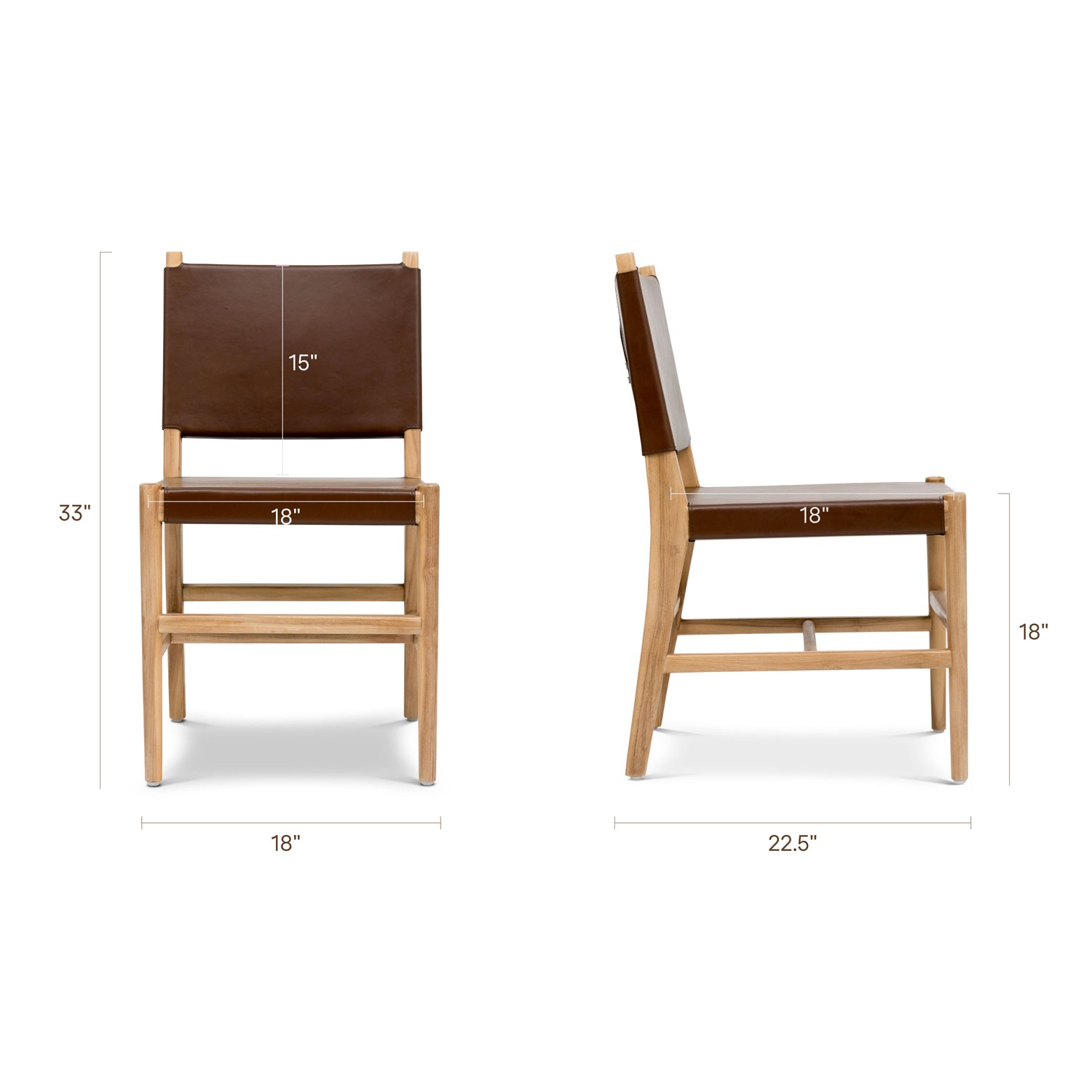 Riavolo Teak & Leather Dining Chair | Molten Brown 