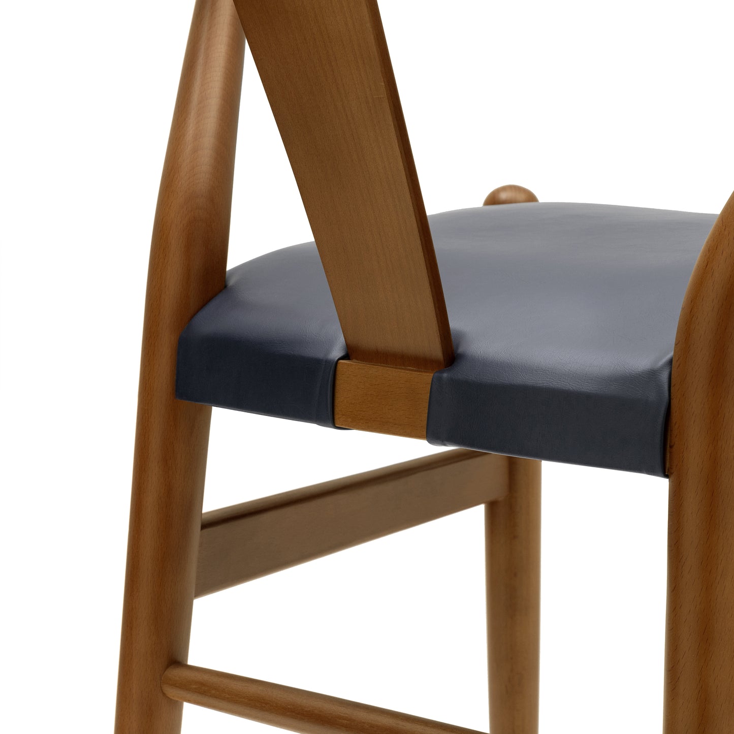 Lev Vegan Leather Dining Chair | Blue | Set of 2