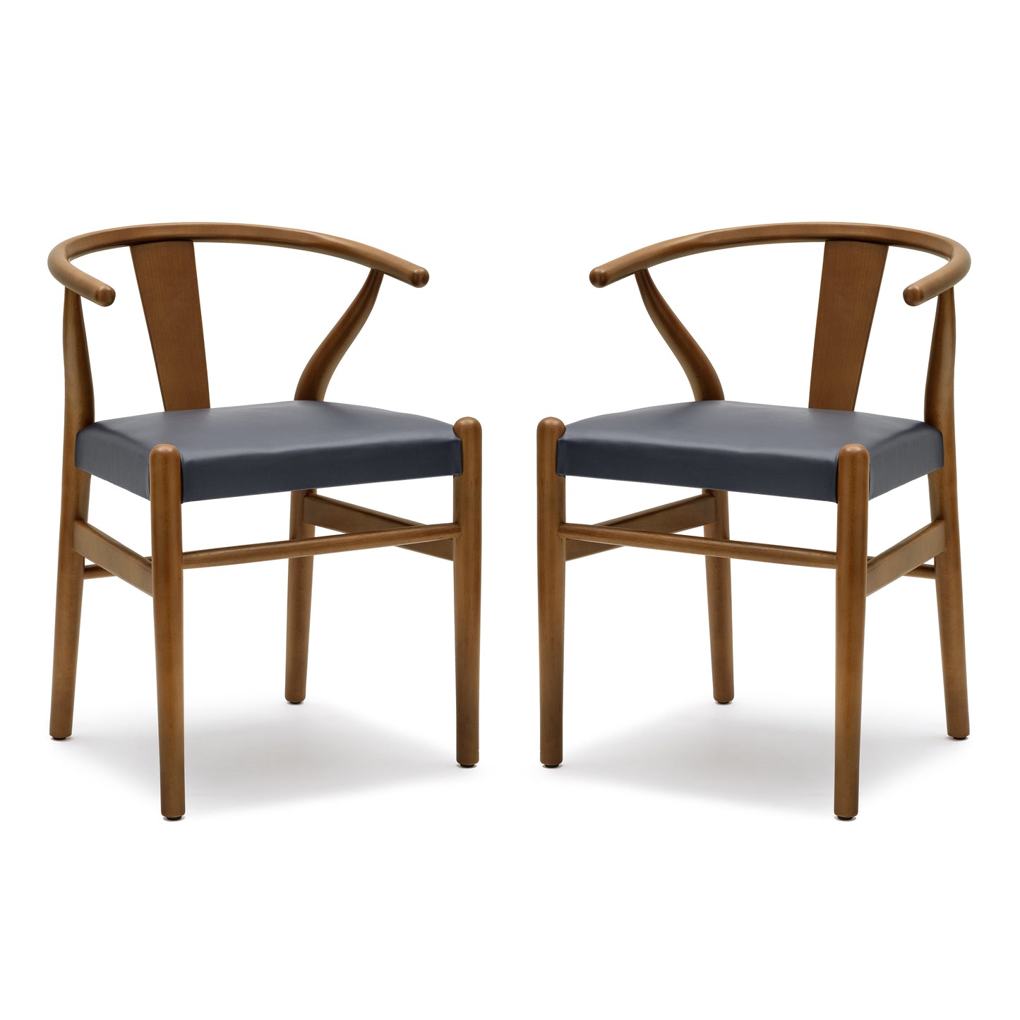 Lev Vegan Leather Dining Chair | Blue | Set of 2