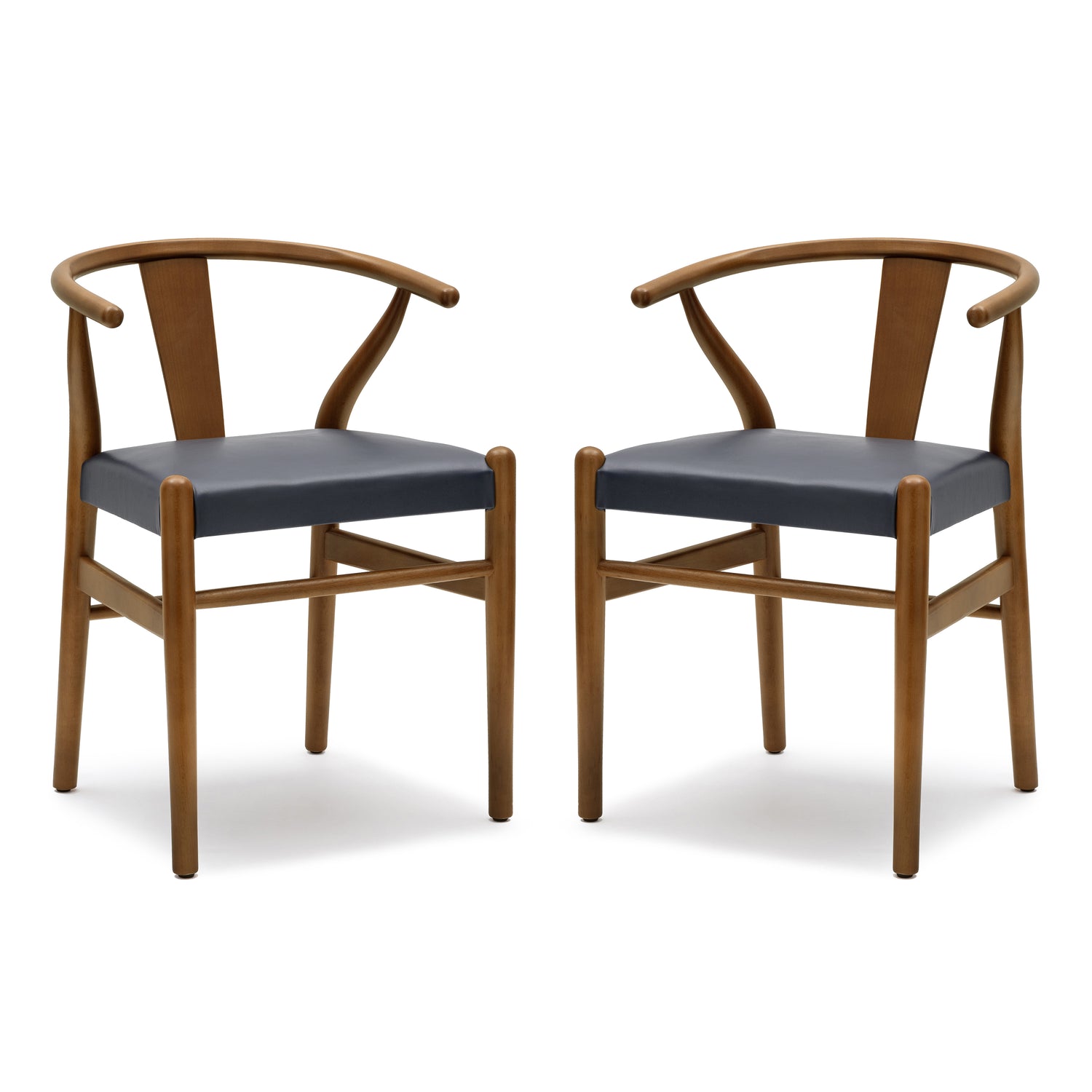 Lev Vegan Leather Dining Chair | Blue | Set of 2 