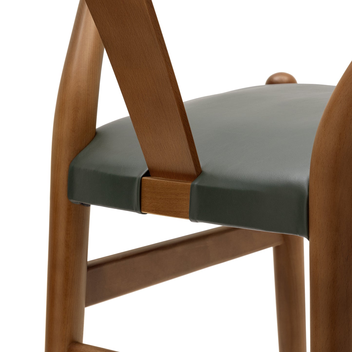 Lev Vegan Leather Dining Chair | Green | Set of 2