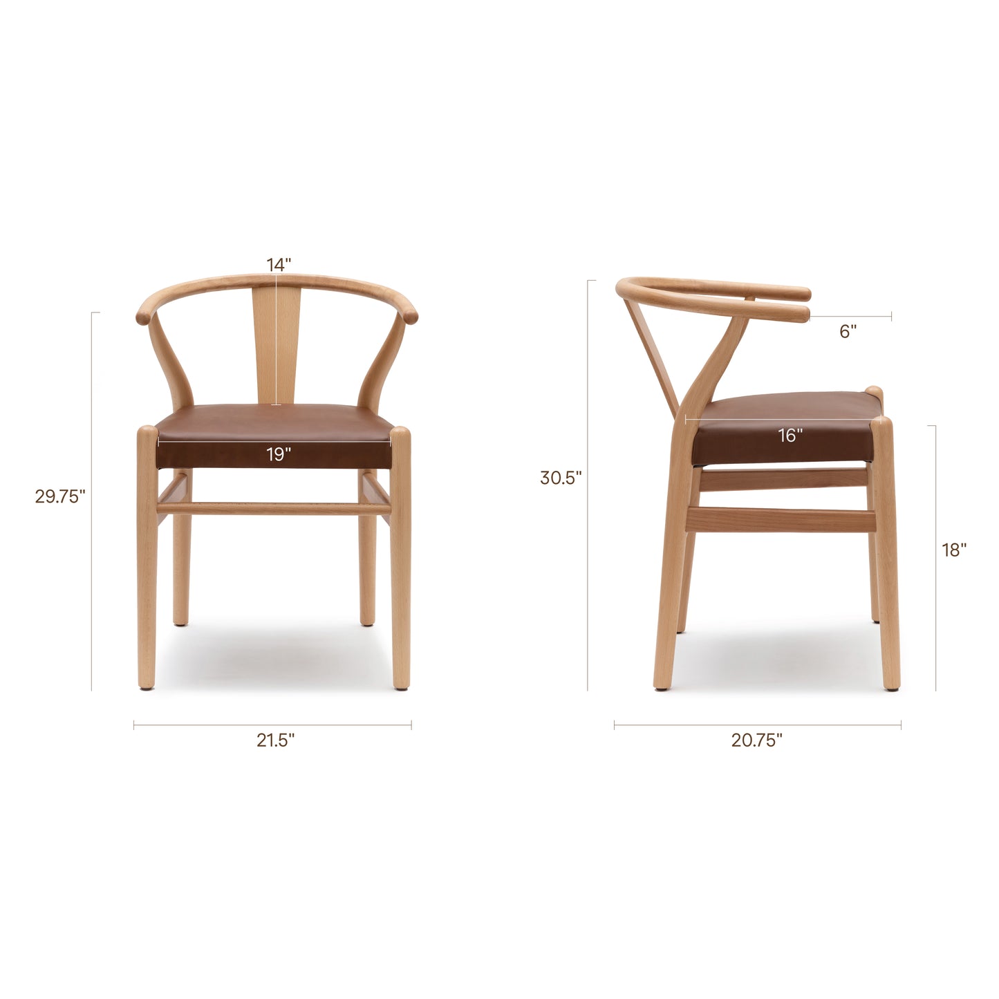 Lev Vegan Leather Dining Chair | Natural | Set of 2