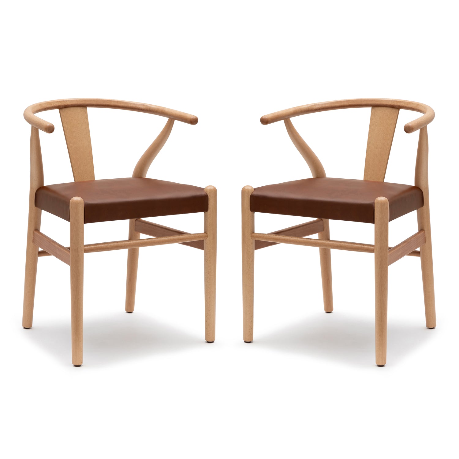 Lev Vegan Leather Dining Chair | Natural | Set of 2 