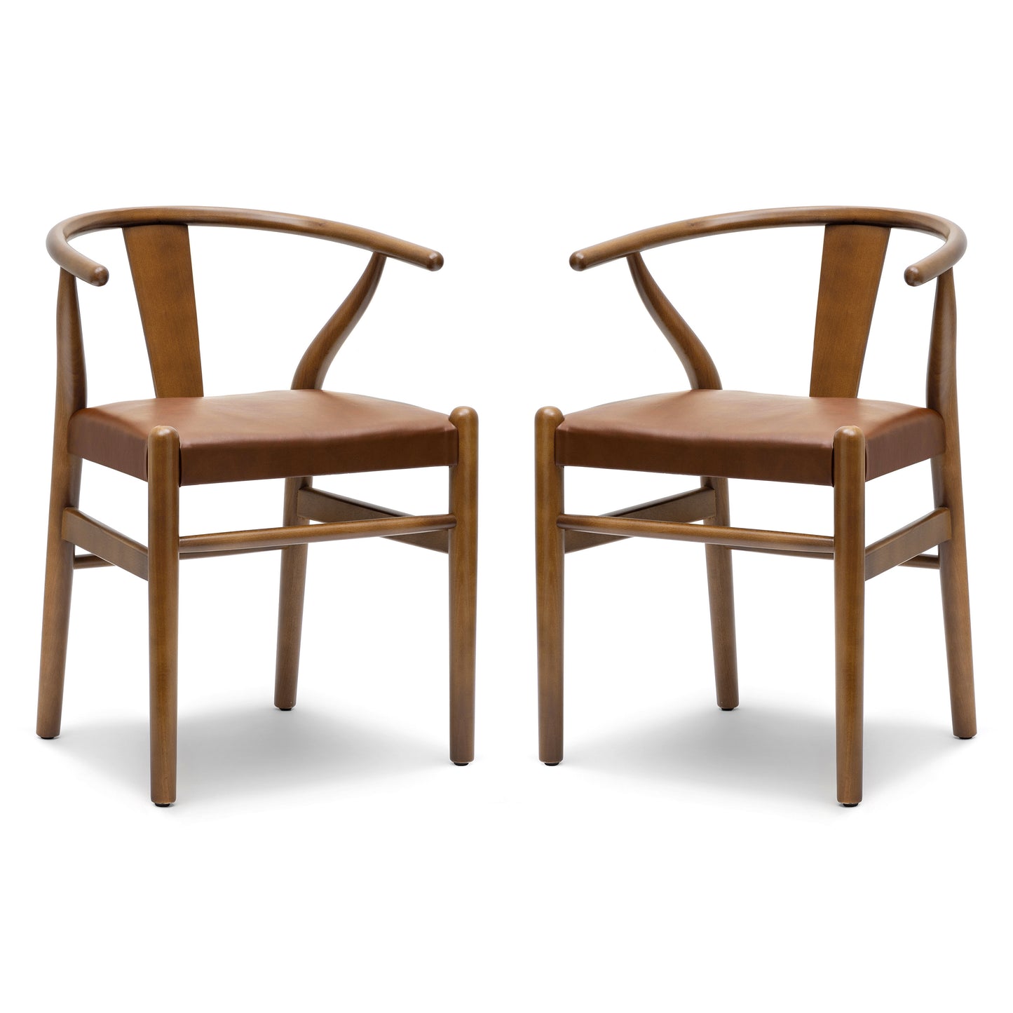 Lev Vegan Leather Dining Chair | Walnut | Set of 2