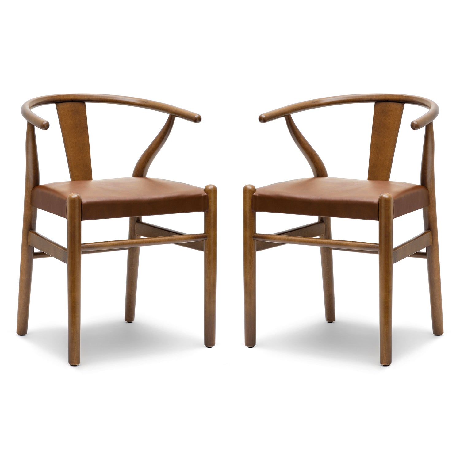 Lev Vegan Leather Dining Chair | Walnut | Set of 2 