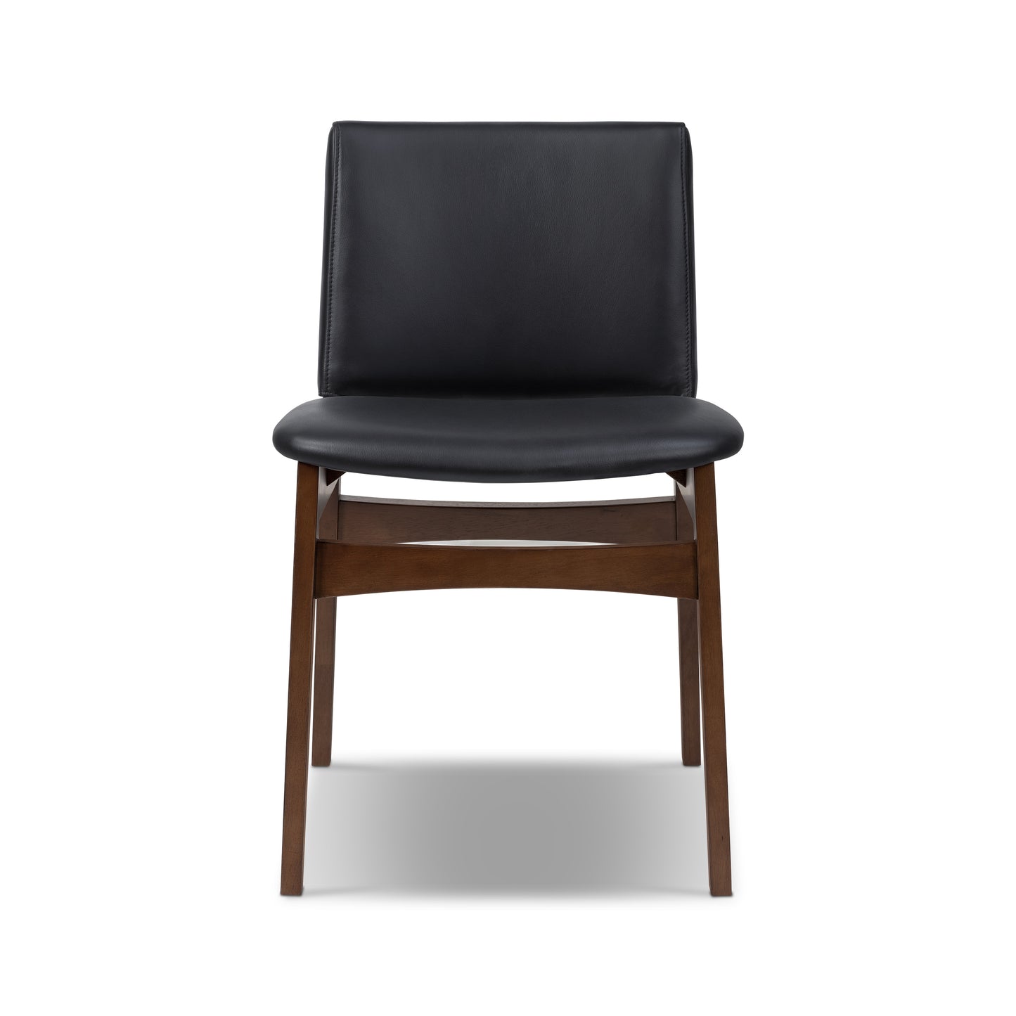 Oliva Leather Dining Chair | Black/Walnut