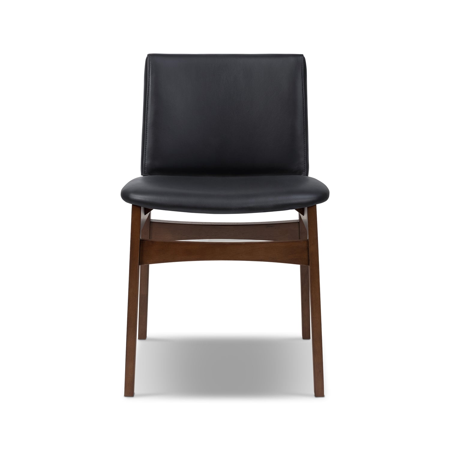 Oliva Leather Dining Chair | Black/Walnut 