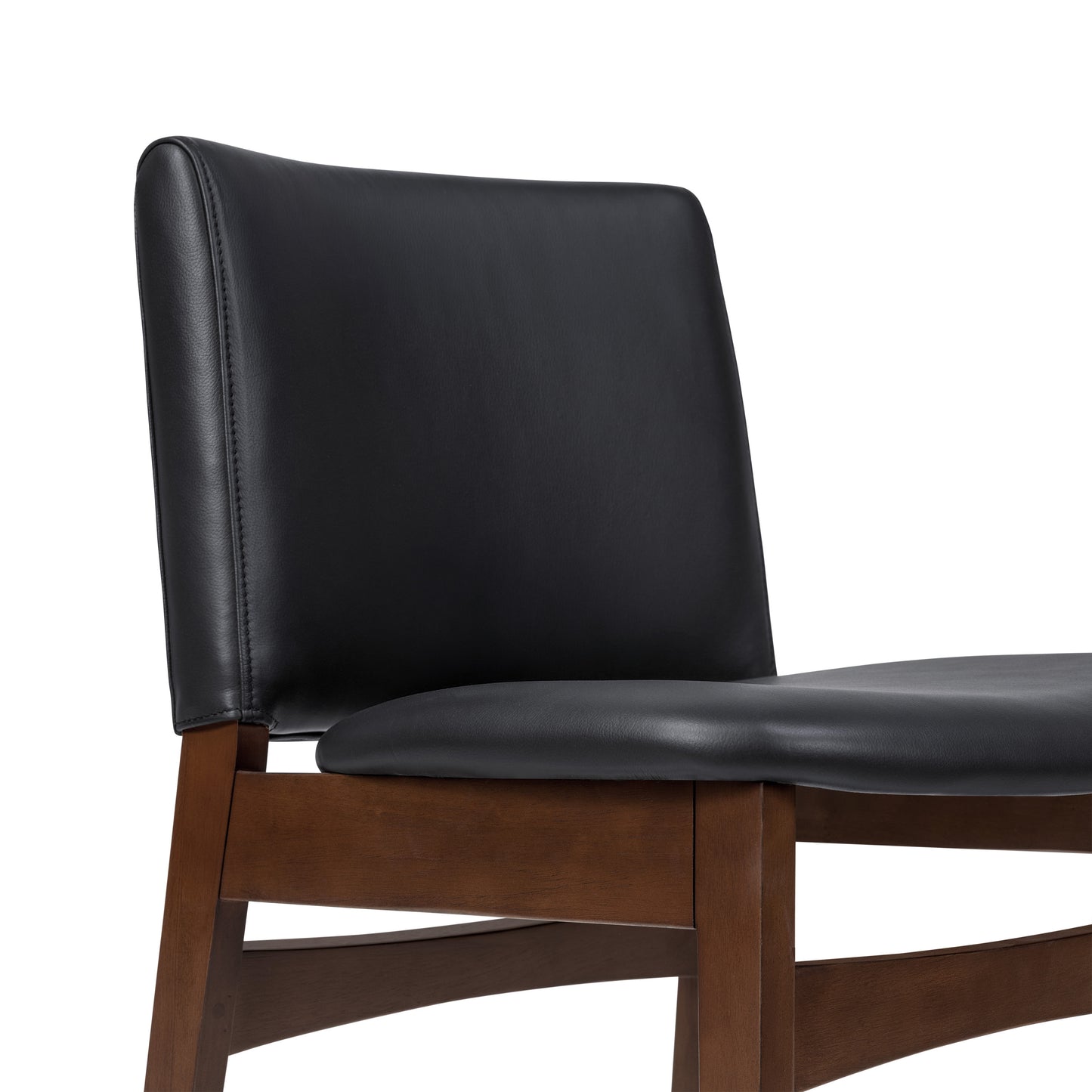 Oliva Leather Dining Chair | Black/Walnut