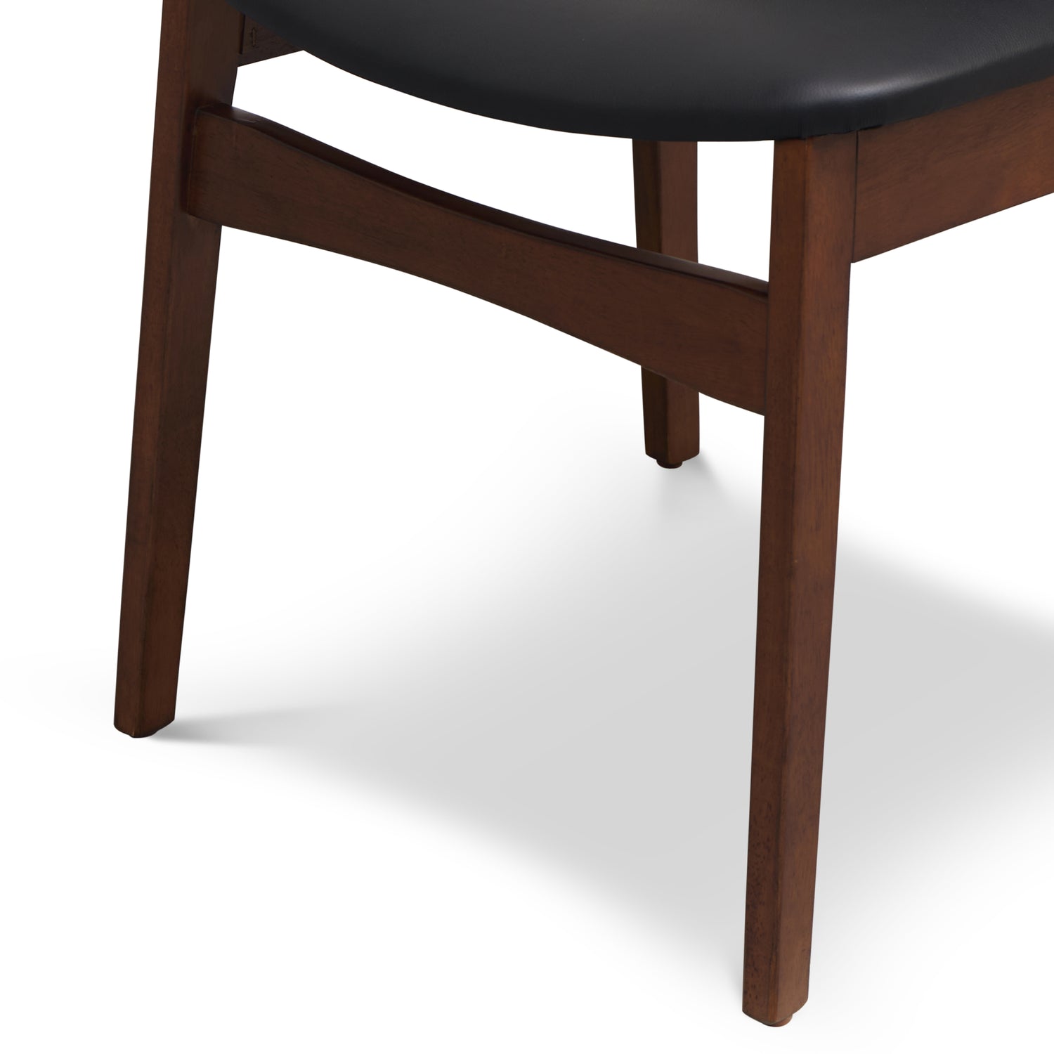 Oliva Leather Dining Chair | Black/Walnut 