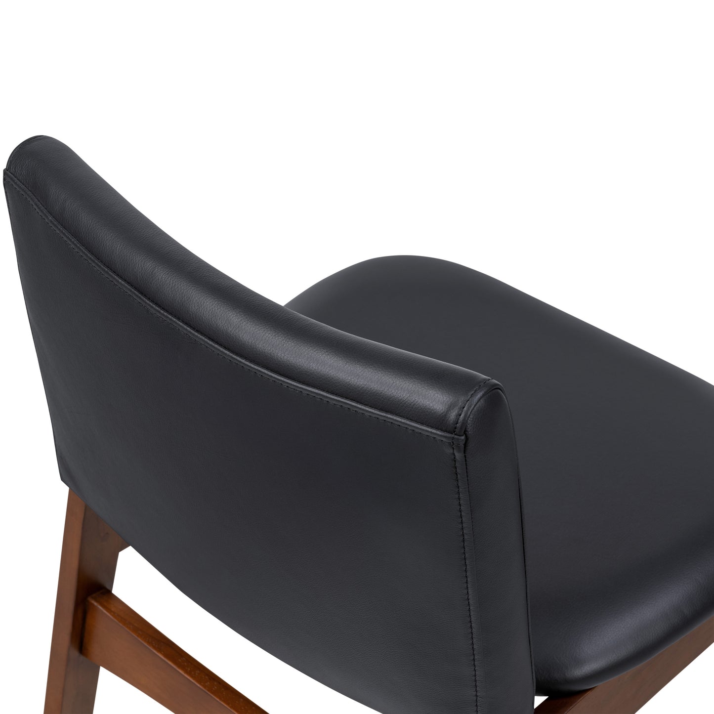 Oliva Leather Dining Chair | Black/Walnut