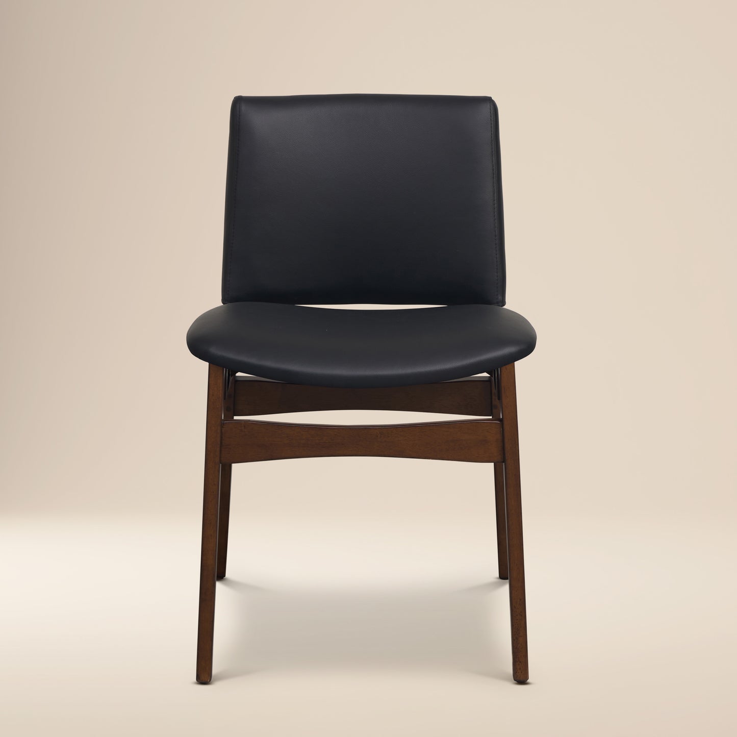 Oliva Leather Dining Chair | Black/Walnut
