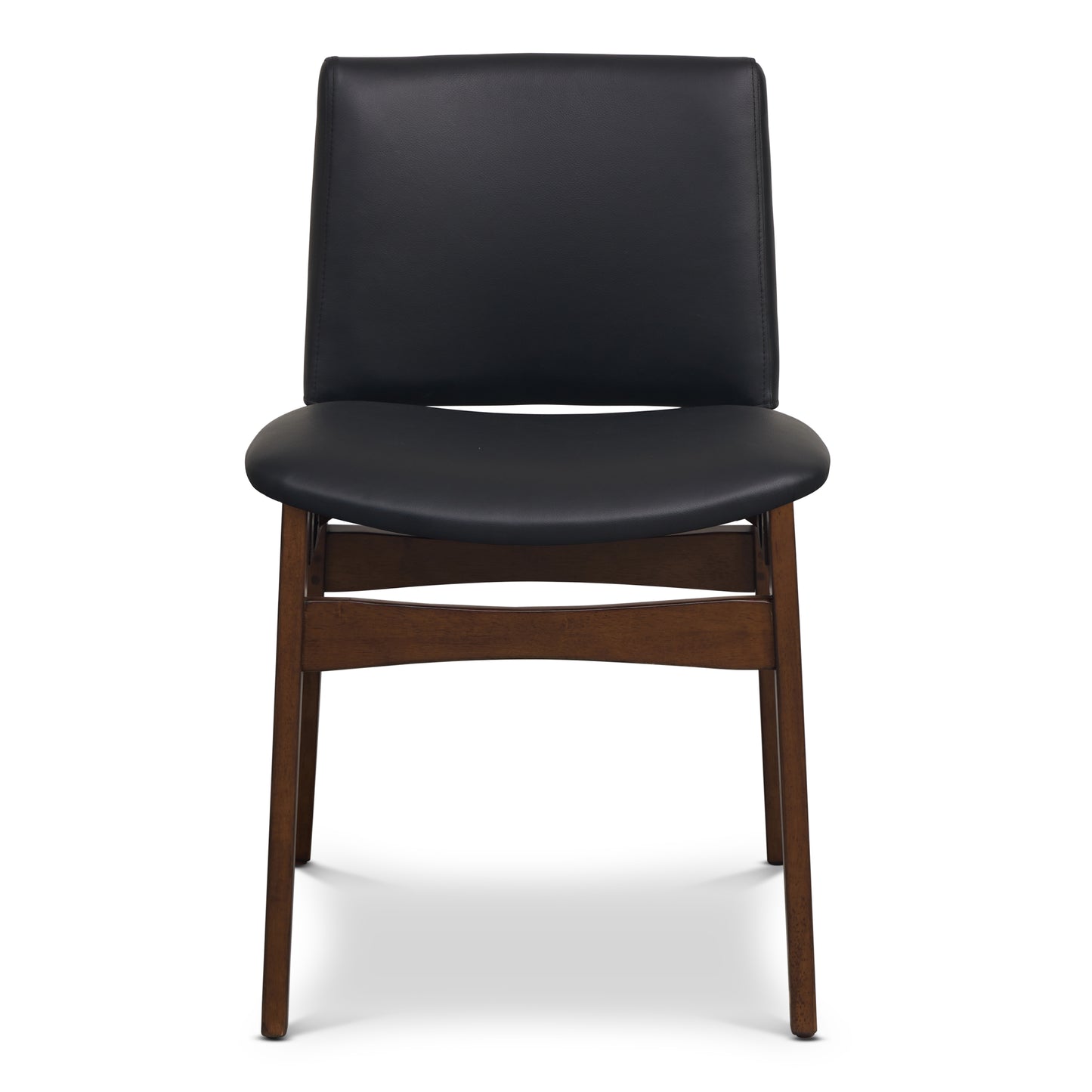 Oliva Leather Dining Chair | Black/Walnut