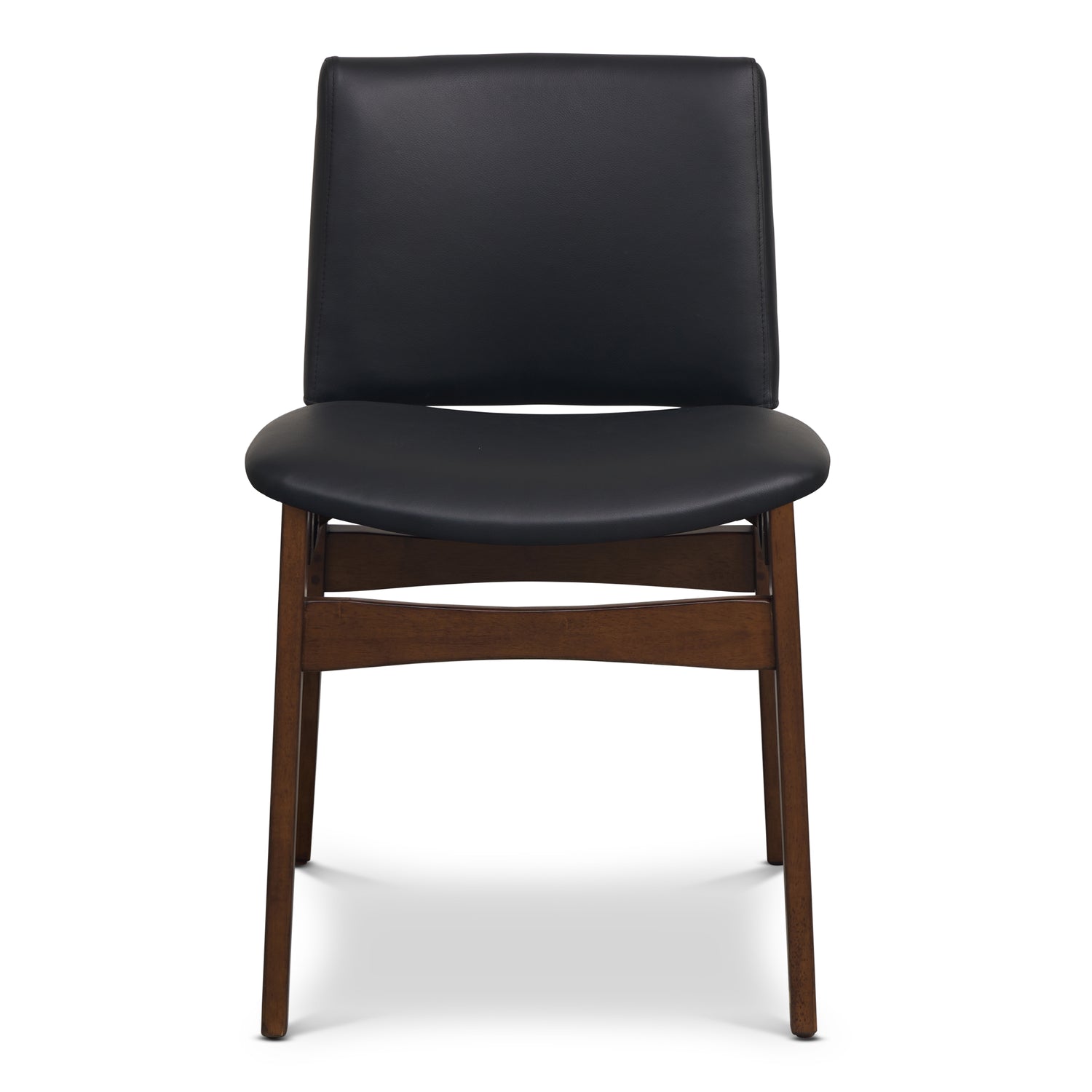 Oliva Leather Dining Chair | Black/Walnut 