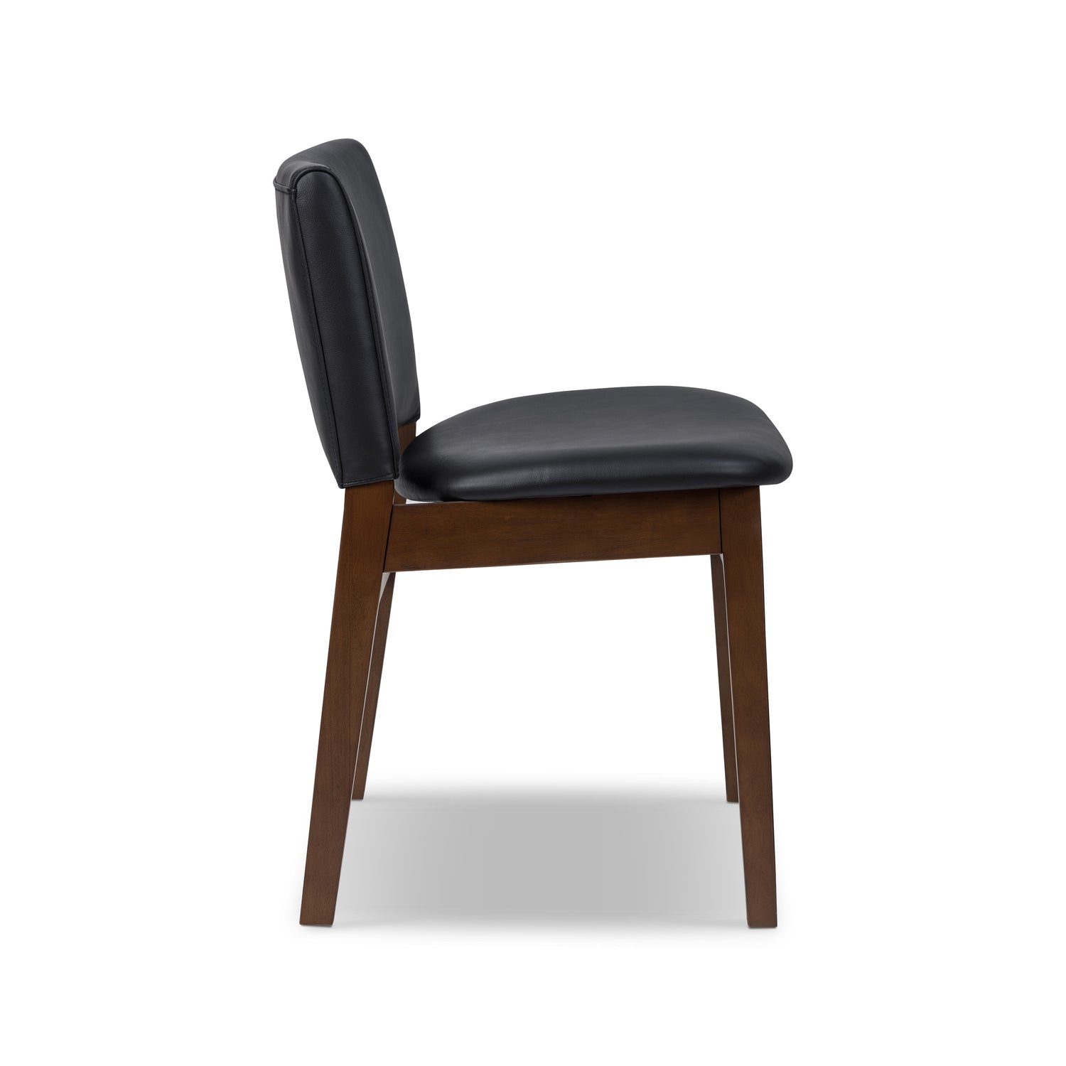 Oliva Leather Dining Chair | Black/Walnut 