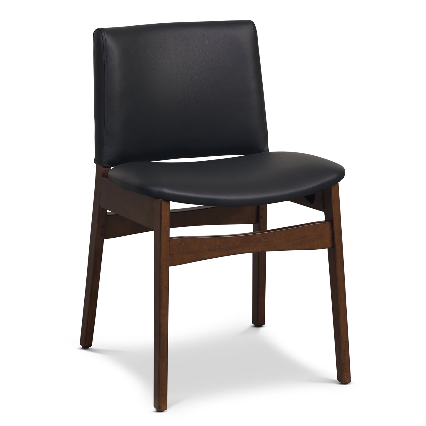 Oliva Leather Dining Chair | Black/Walnut