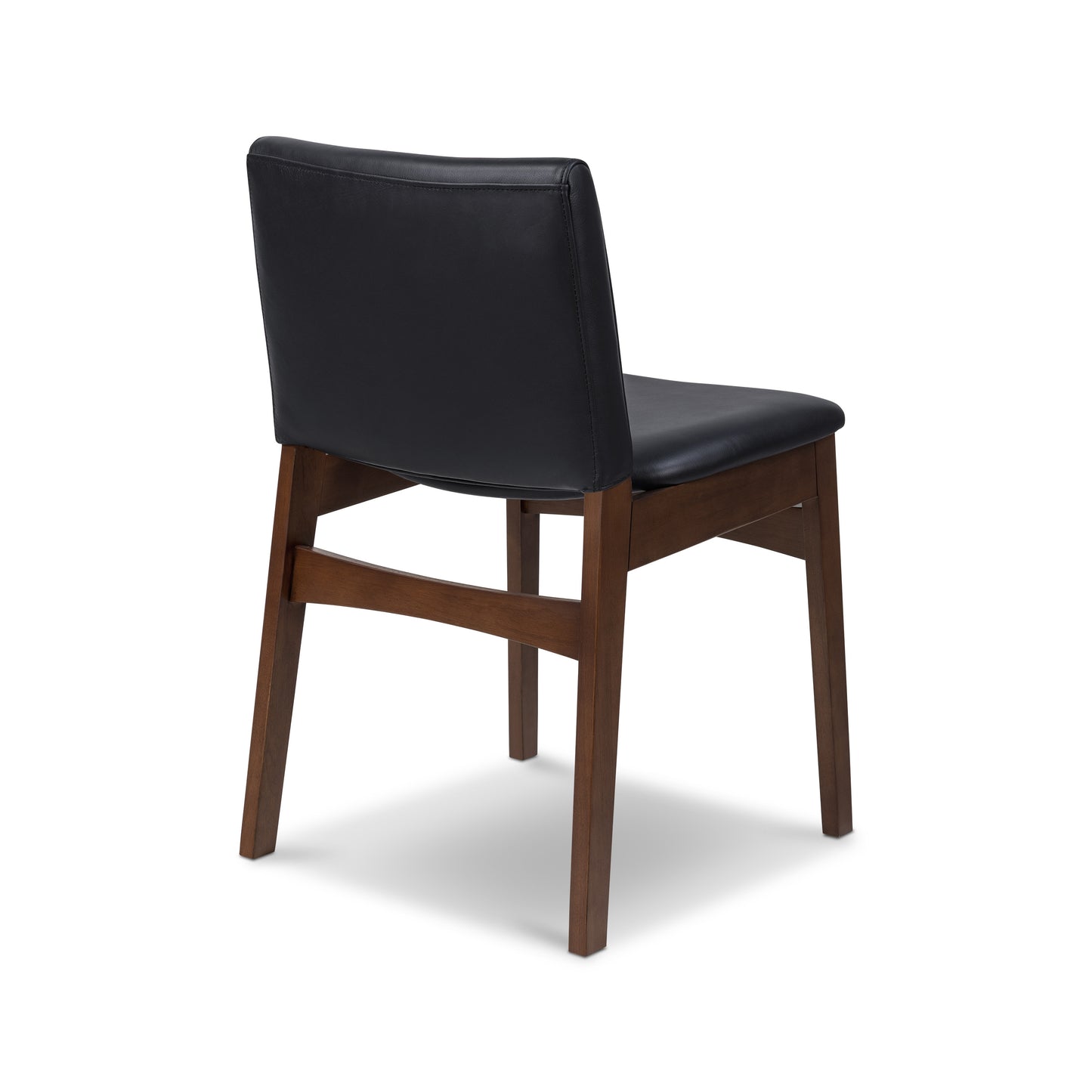 Oliva Leather Dining Chair | Black/Walnut