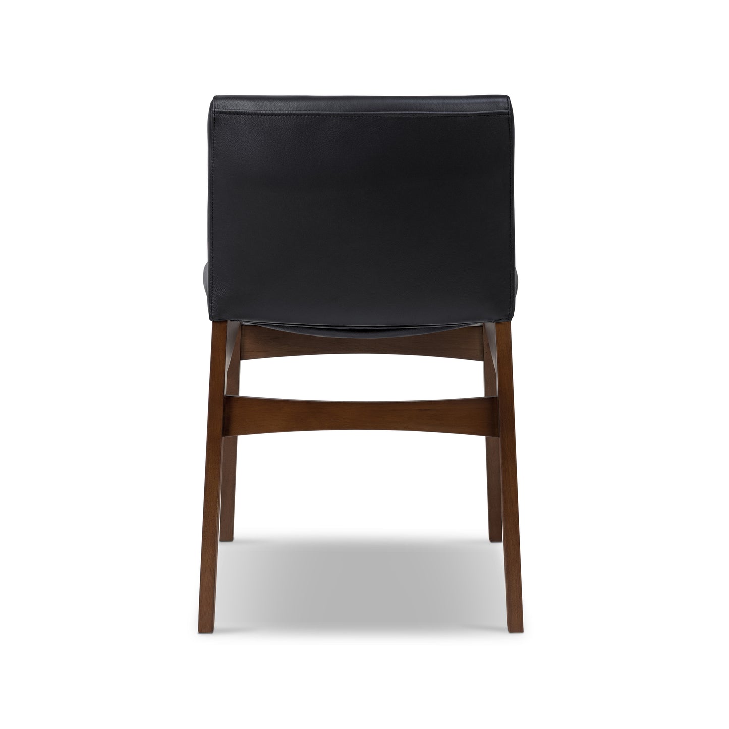 Oliva Leather Dining Chair | Black/Walnut