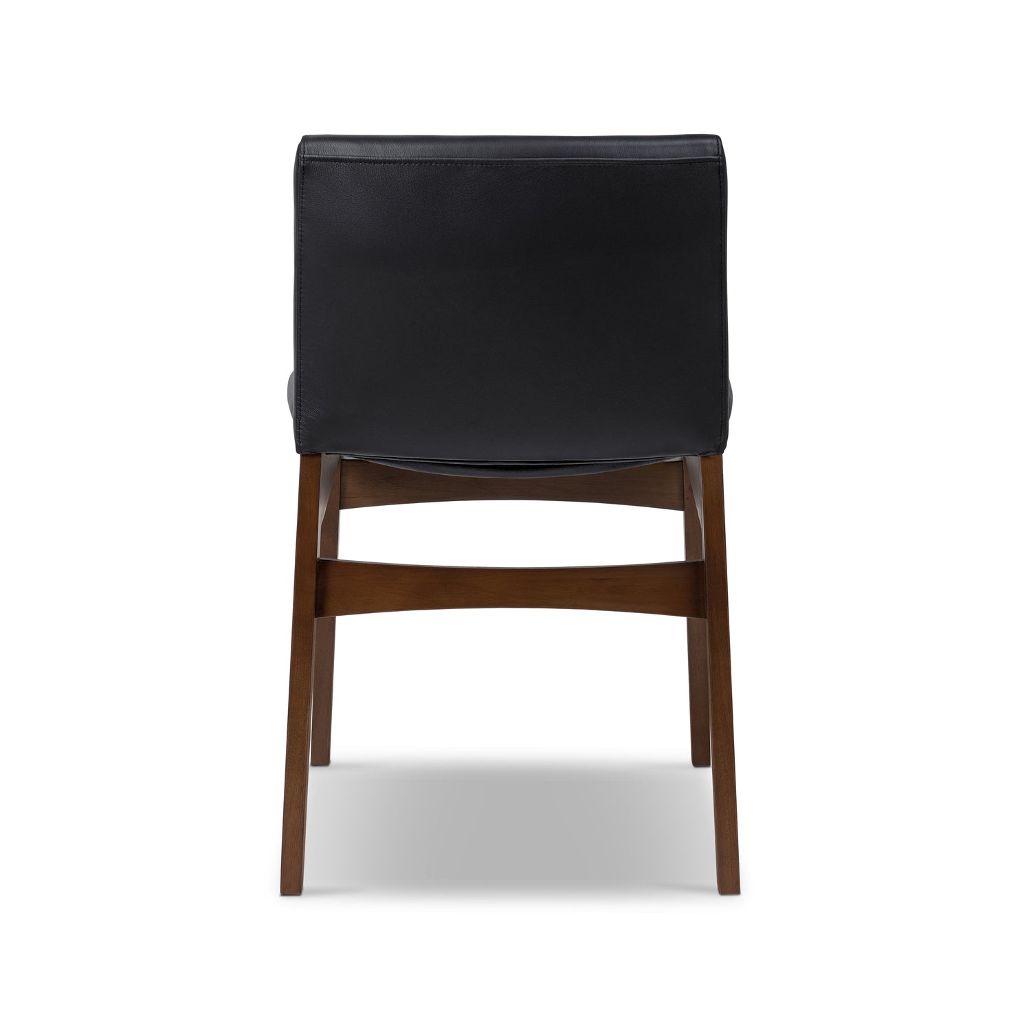 Oliva Leather Dining Chair | Black/Walnut 