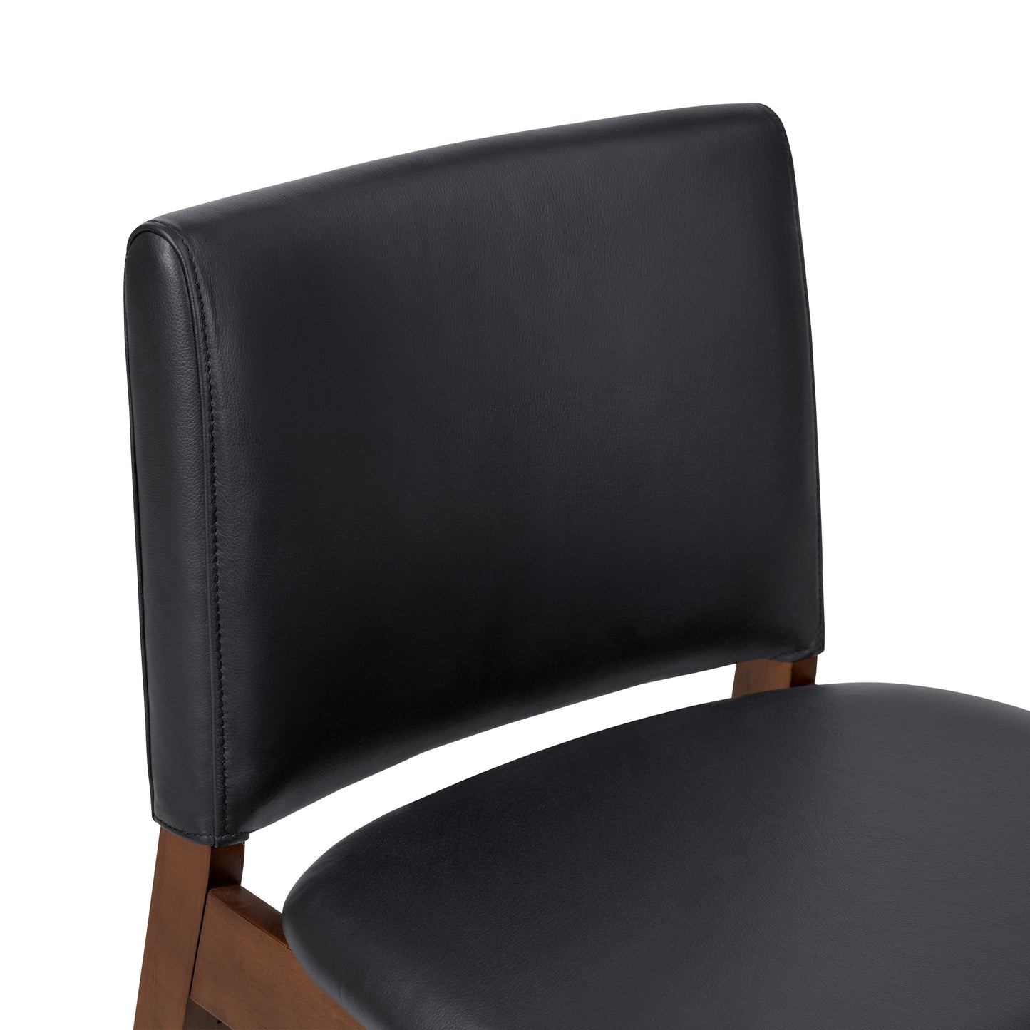 Oliva Leather Dining Chair | Black/Walnut