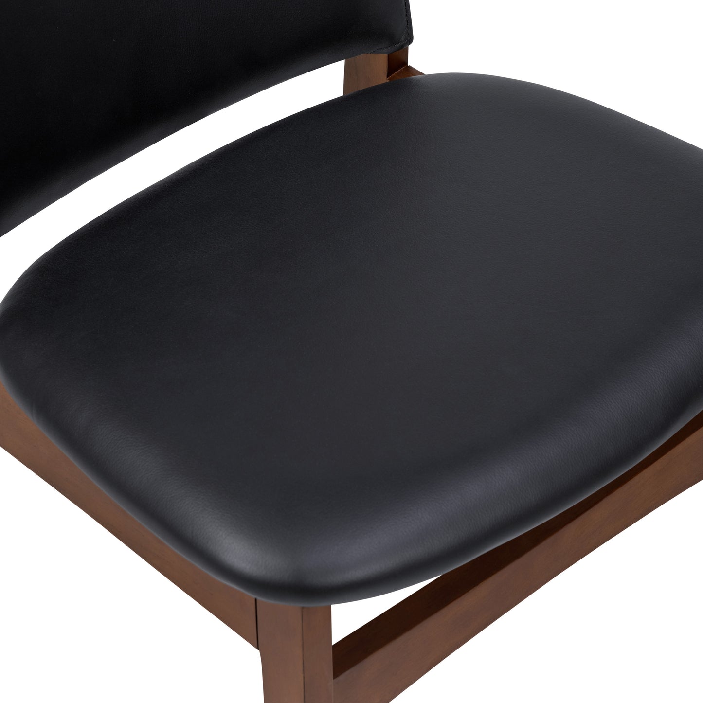 Oliva Leather Dining Chair | Black/Walnut