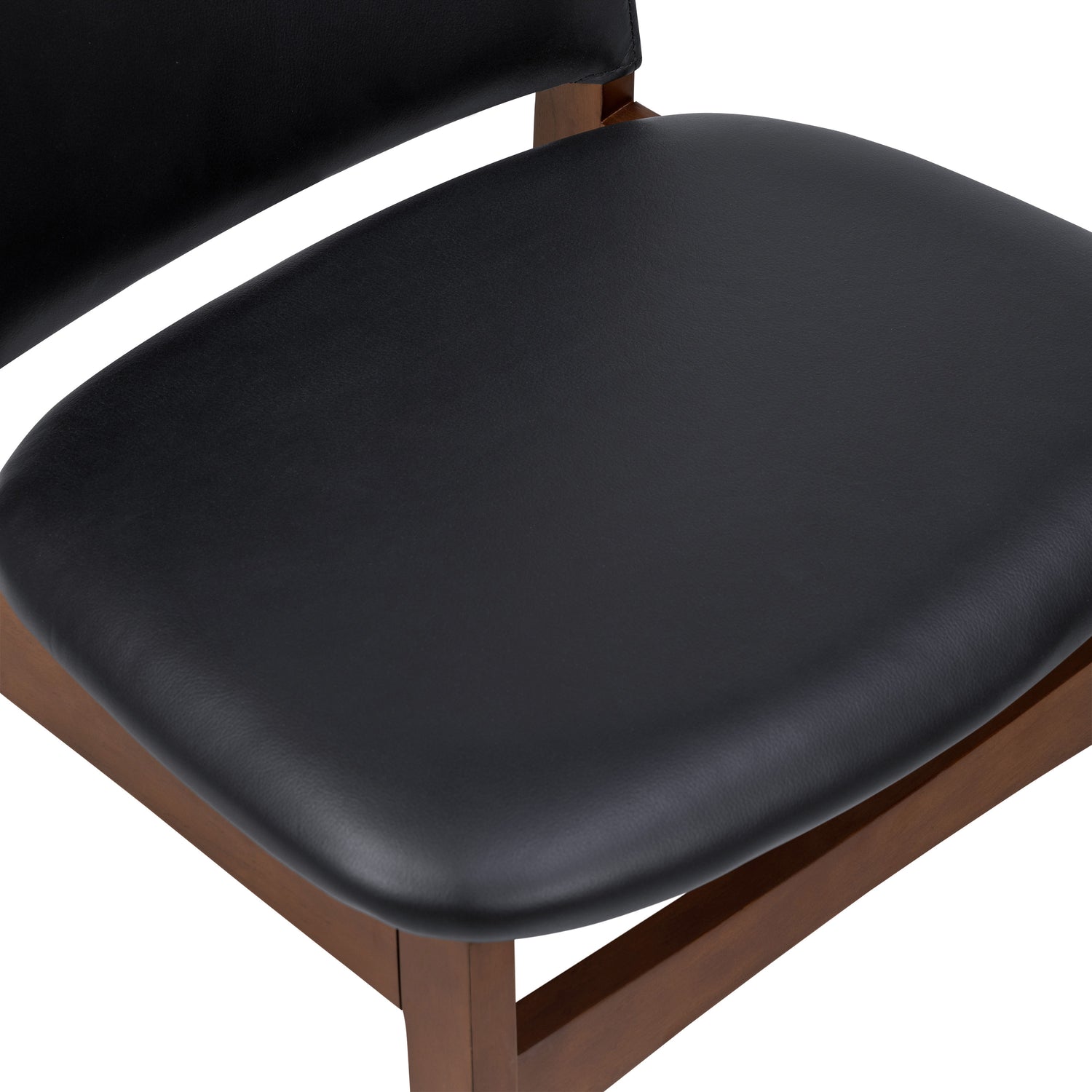 Oliva Leather Dining Chair | Black/Walnut 