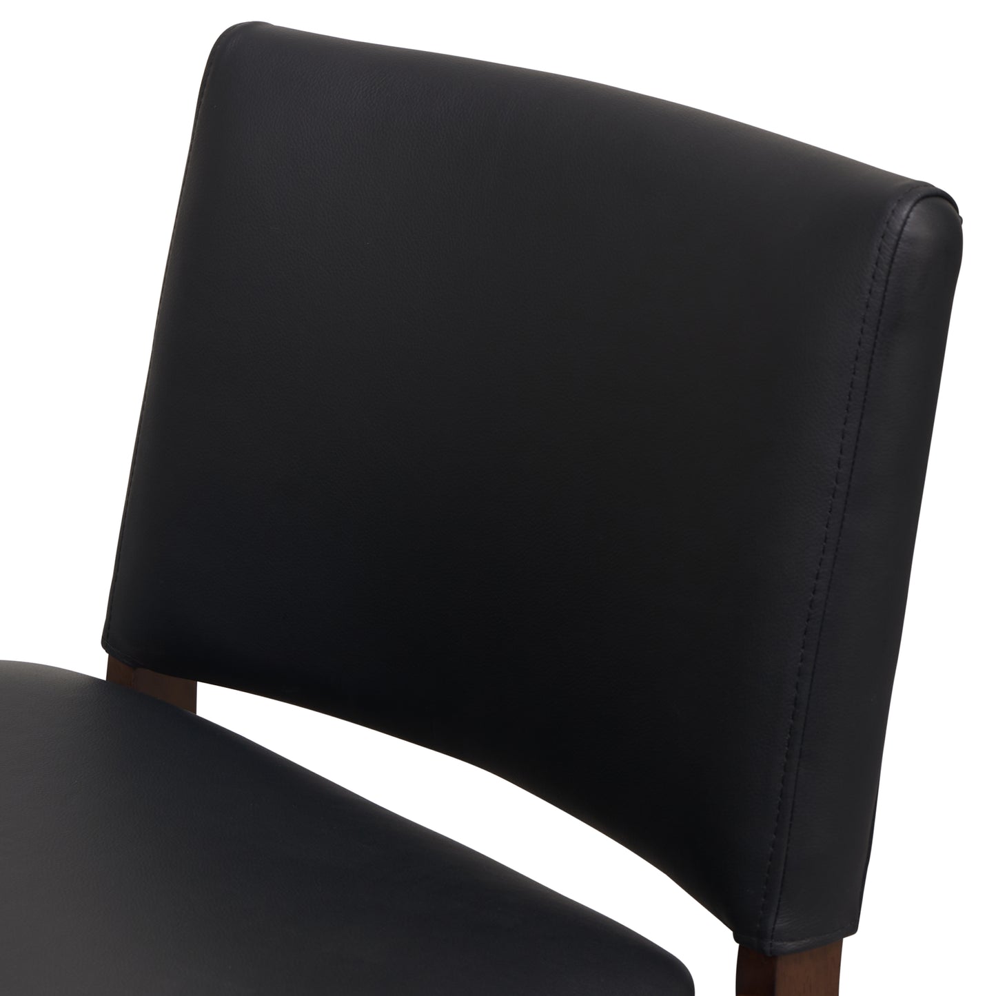 Oliva Leather Dining Chair | Black/Walnut