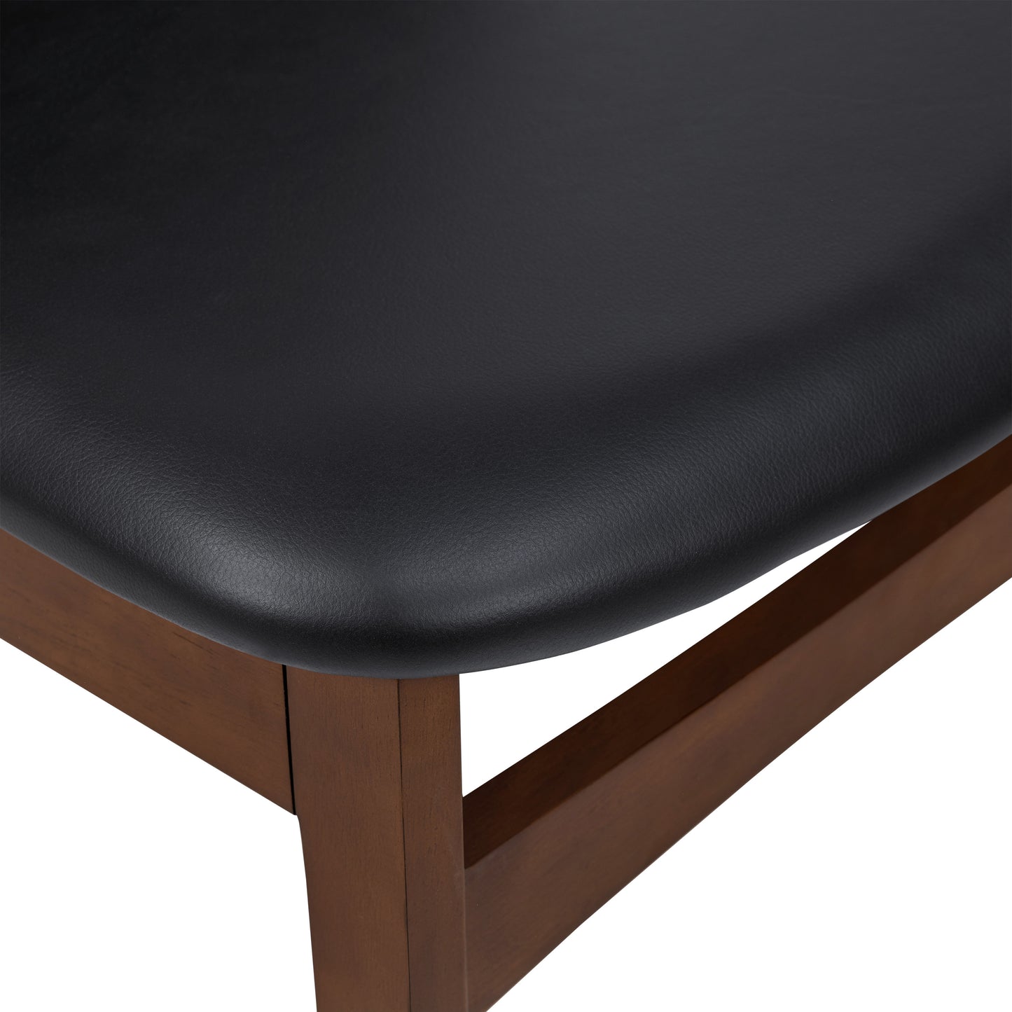 Oliva Leather Dining Chair | Black/Walnut