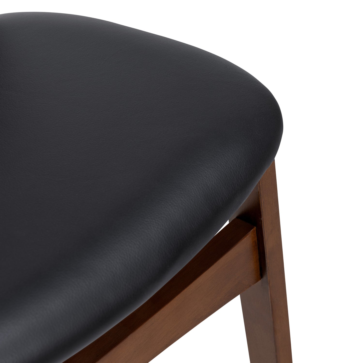 Oliva Leather Dining Chair | Black/Walnut 