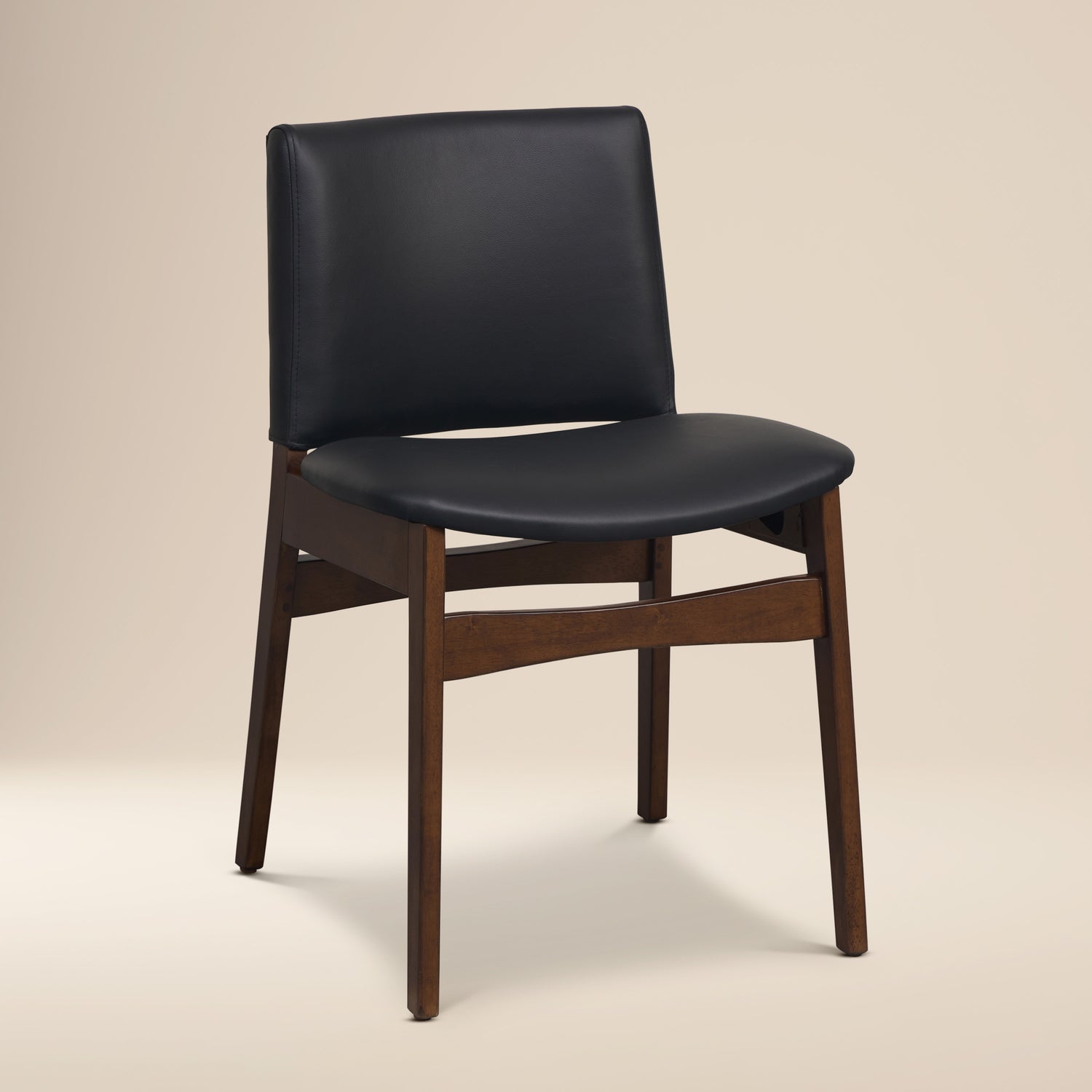 Oliva Leather Dining Chair | Black/Walnut 