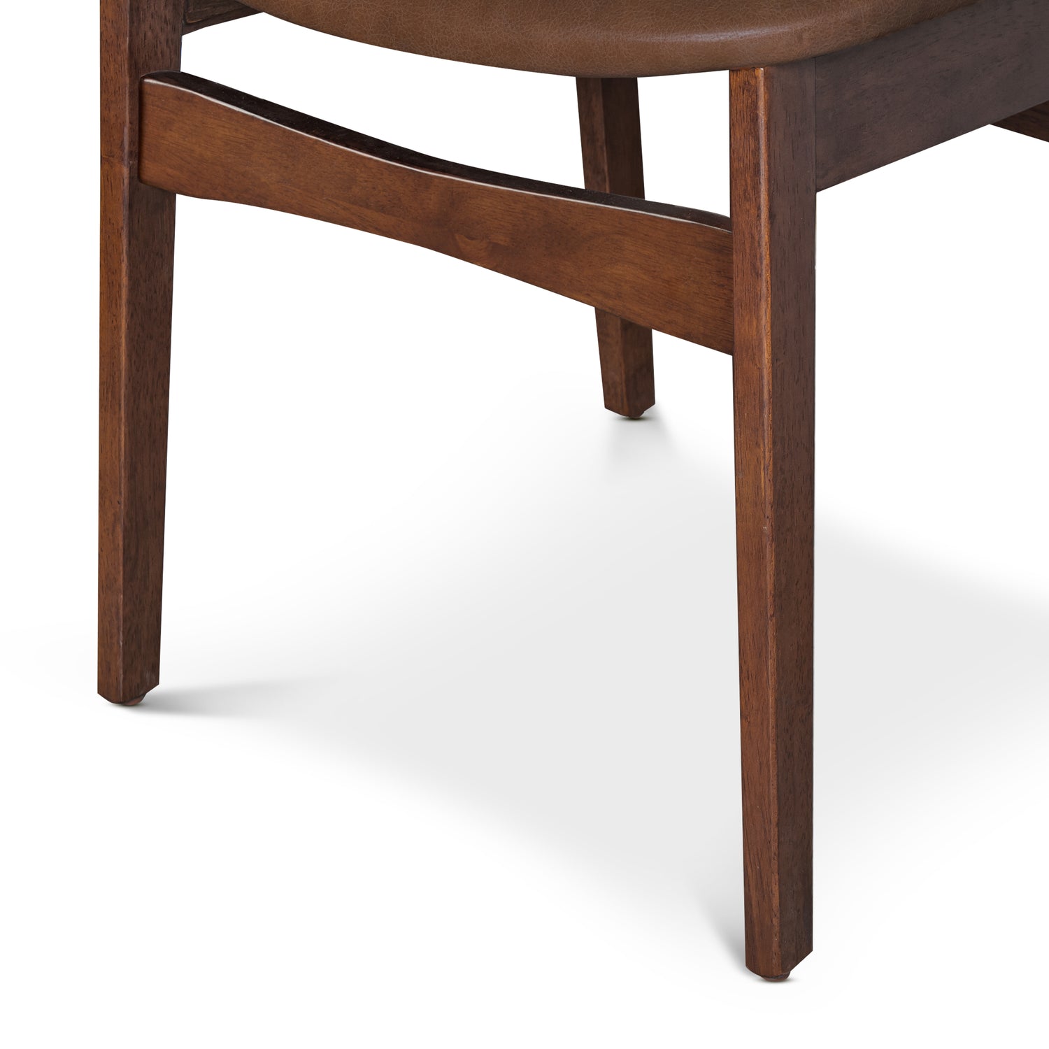 Oliva Leather Dining Chair | Brown/Walnut 