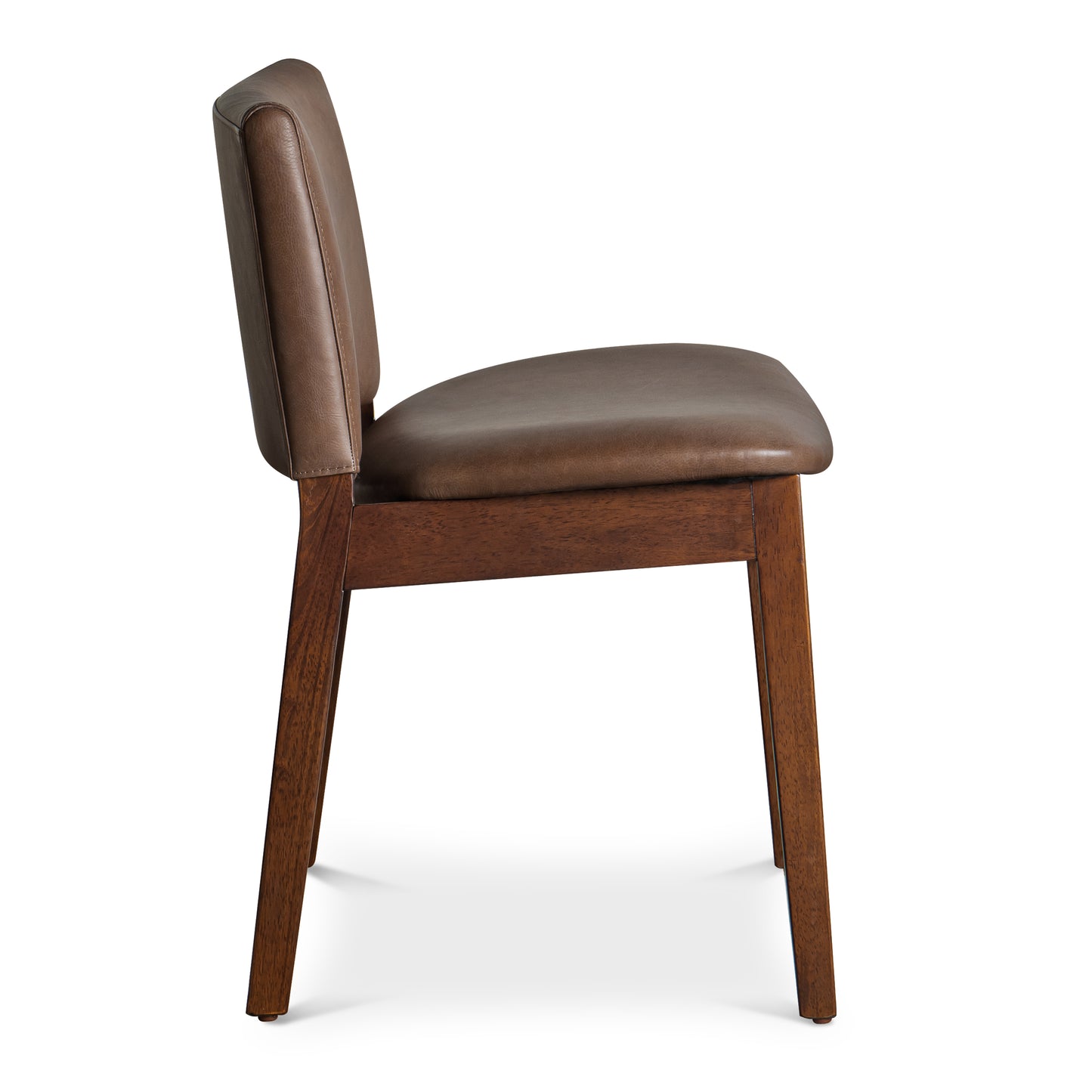 Oliva Leather Dining Chair | Brown/Walnut