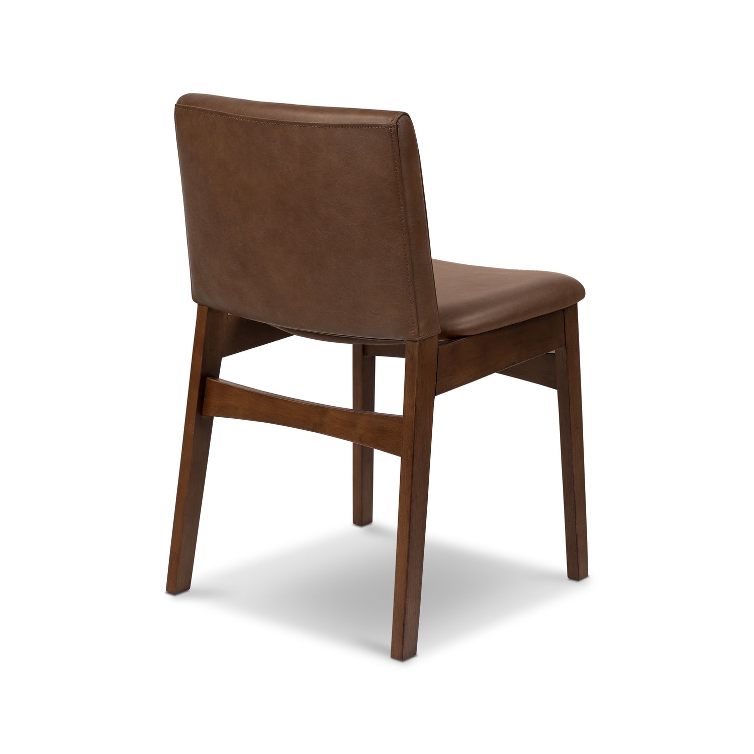 Oliva Leather Dining Chair | Brown/Walnut 